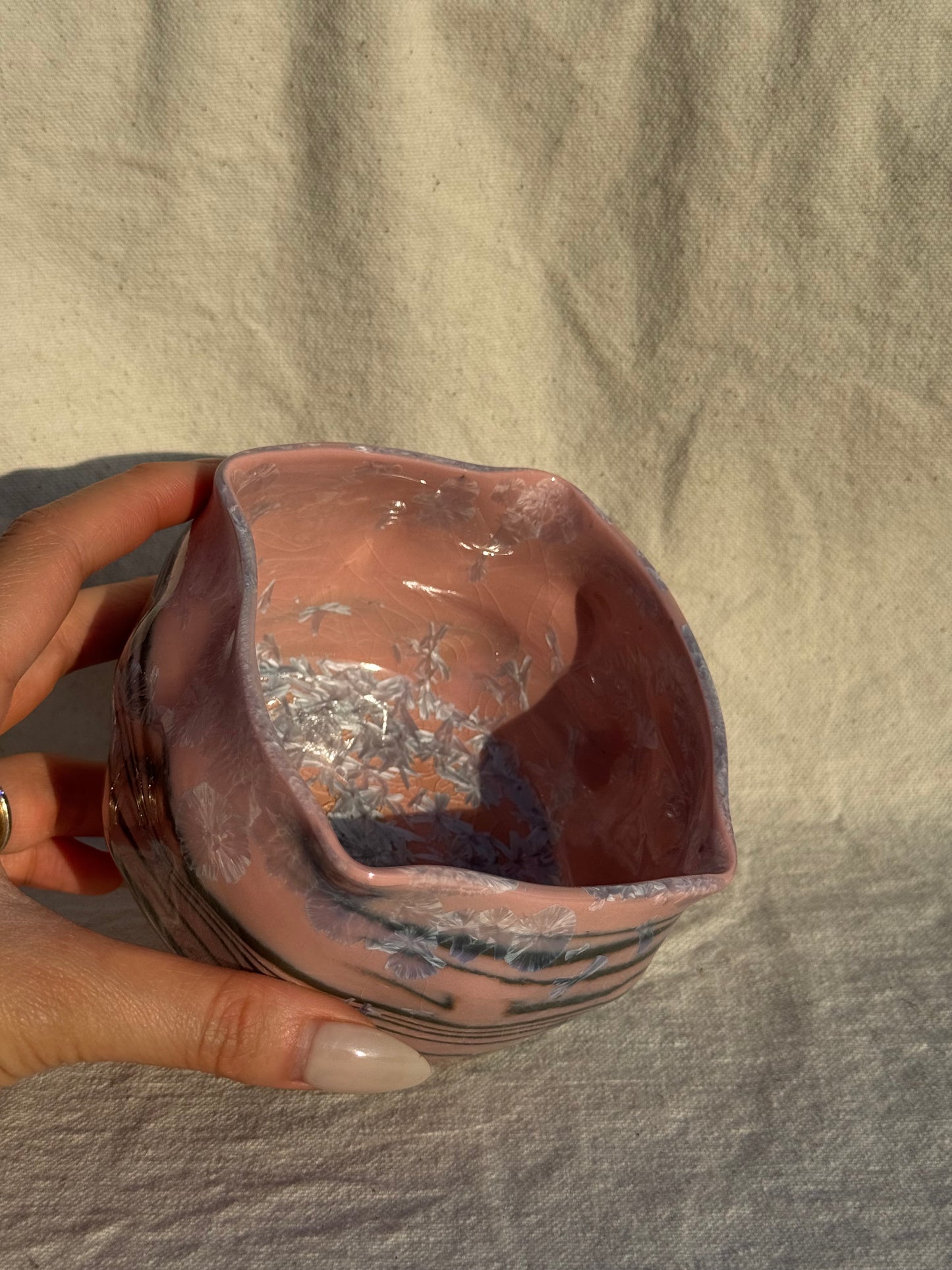 MATCHA BOWL BLACK PINK BLENDED GLAZE 🌸