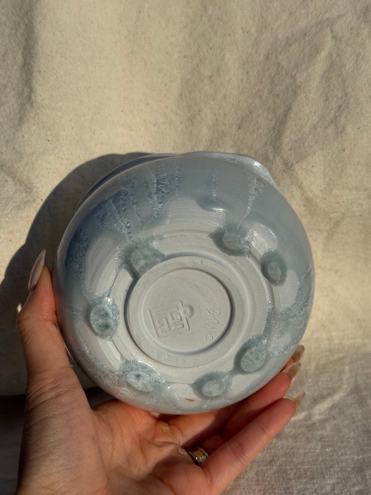 MATCHA BOWL FLORAL BLUE GLAZE 🌸