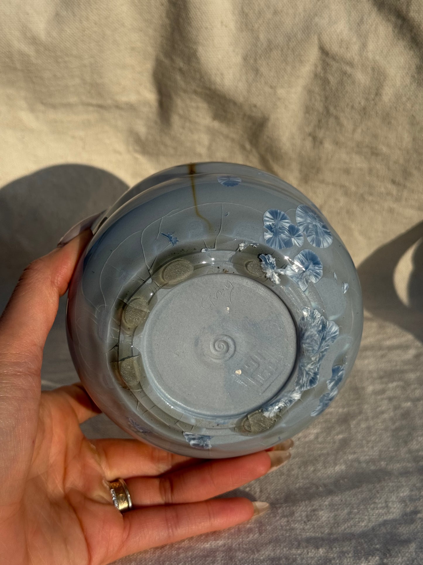 MATCHA BOWL HOURGLASS GREY GLAZE KATAKUCHI 🌸