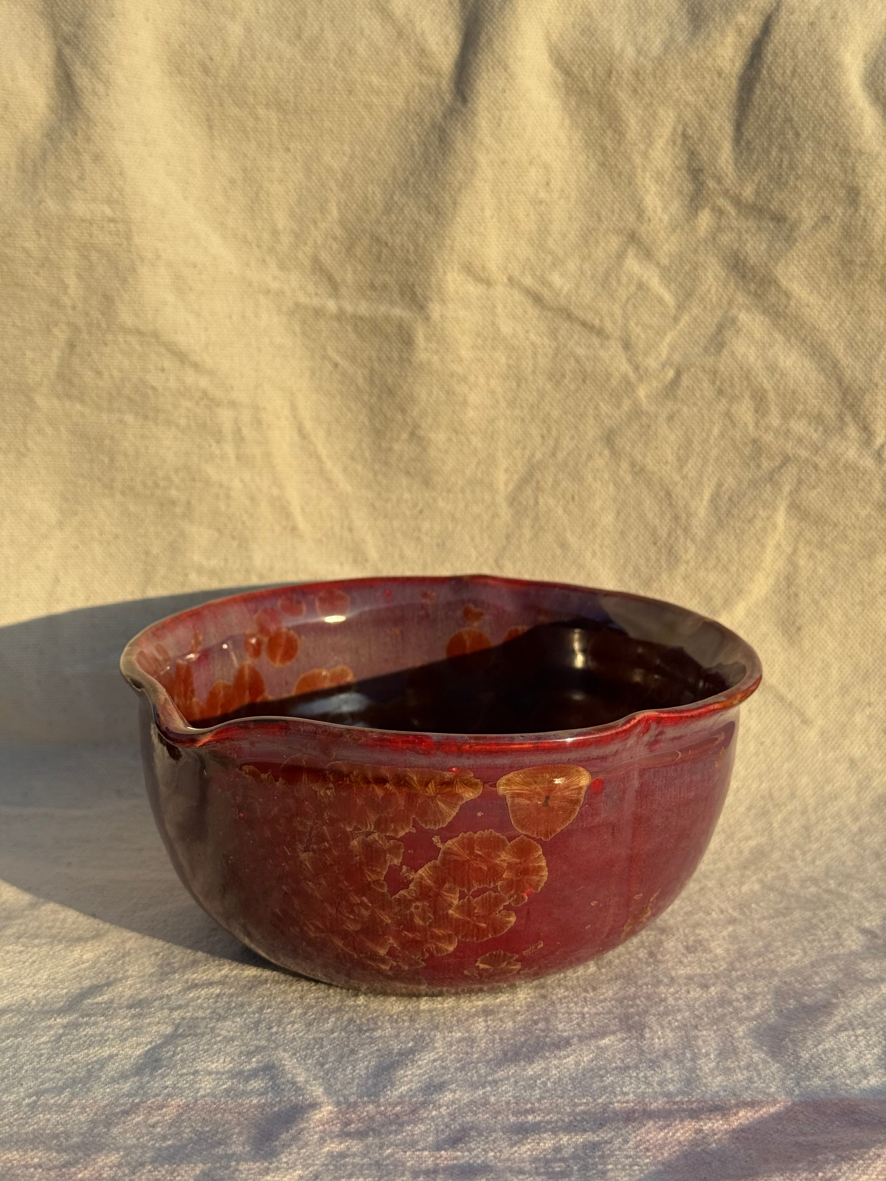 Matcha Bowl Floral Deep Purple Katakuchi