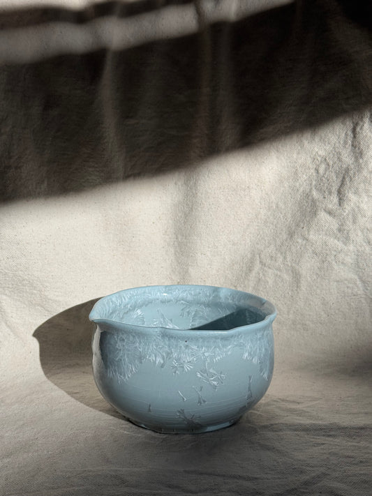 MATCHA BOWL BABY BLUE FLORAL KATAKUCHI 🌸
