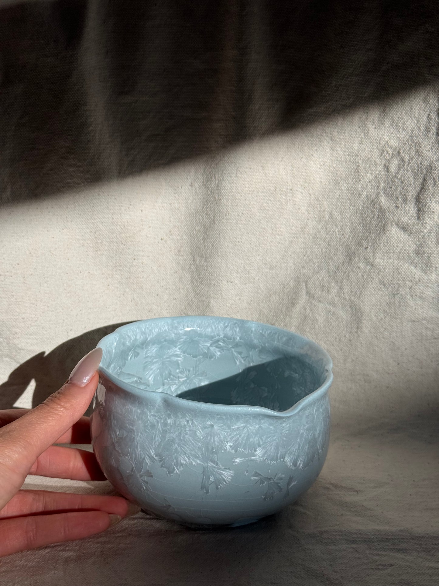 MATCHA BOWL BABY BLUE FLORAL KATAKUCHI 🌸