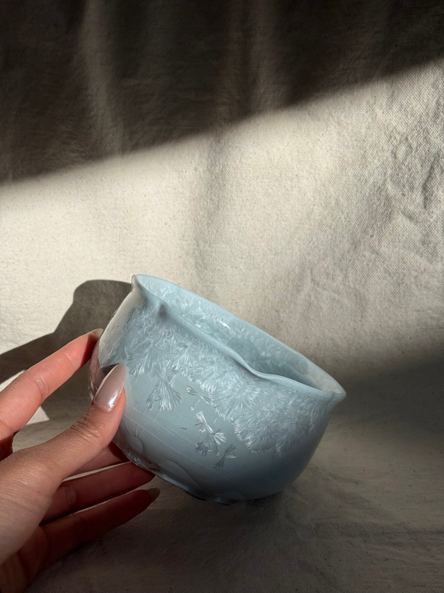 MATCHA BOWL BABY BLUE FLORAL KATAKUCHI 🌸