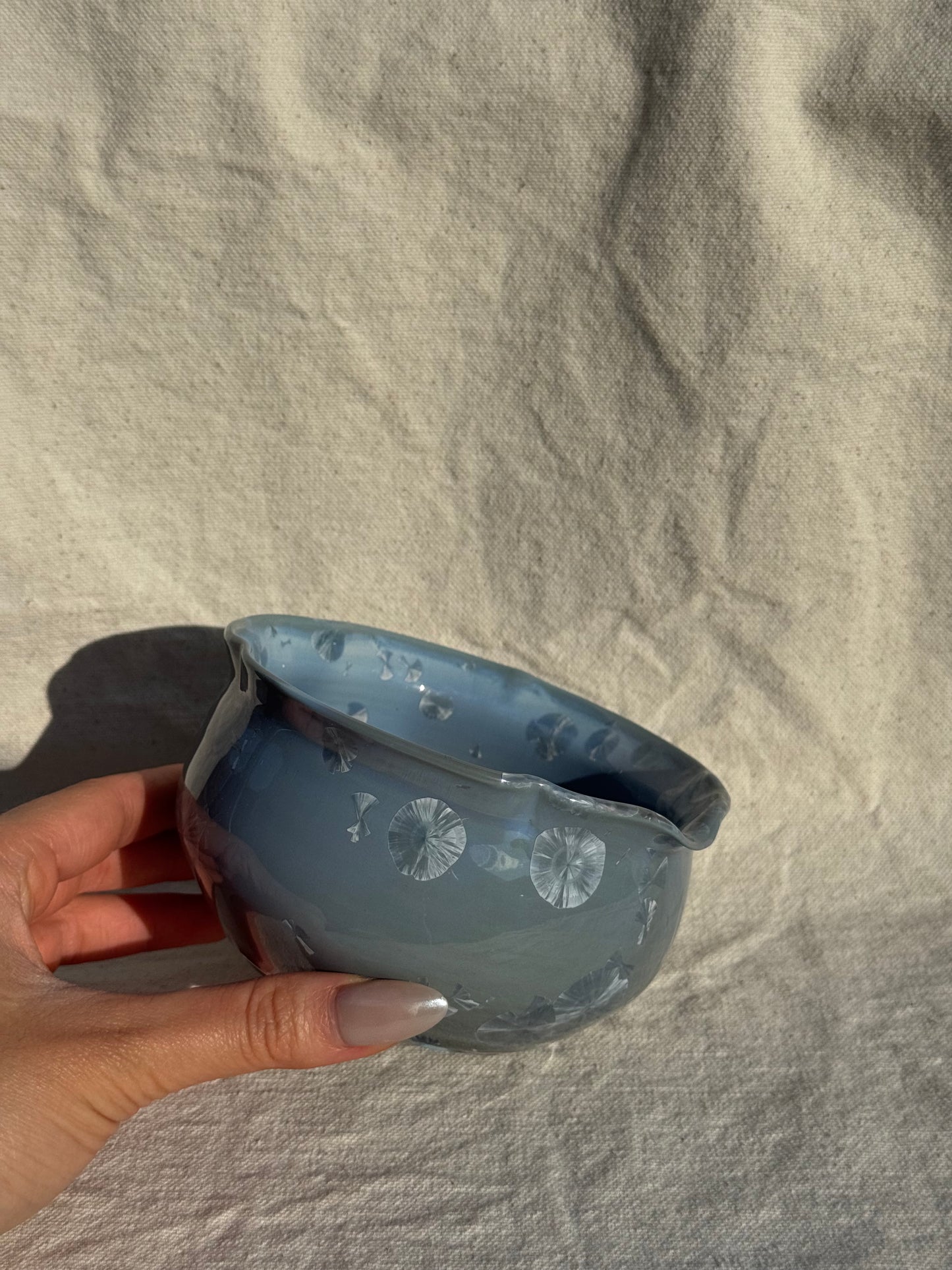 MATCHA BOWL BLUE GREEN FLORAL KATAKUCHI 🌸