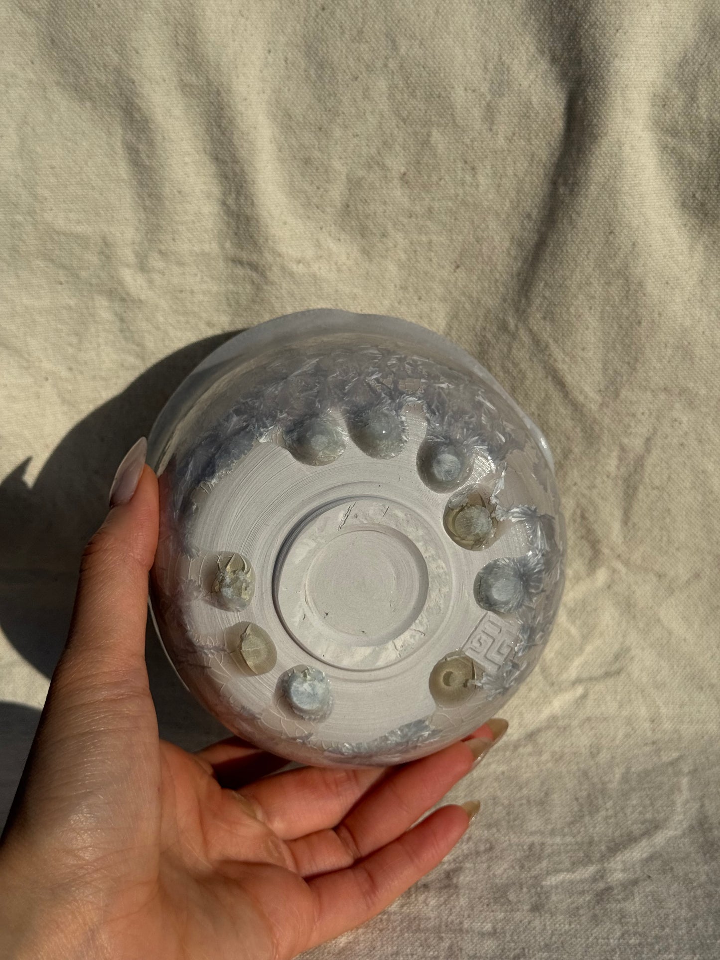 MATCHA BOWL ASHY GREY PEARL FLORAL KATAKUCHI 🌸