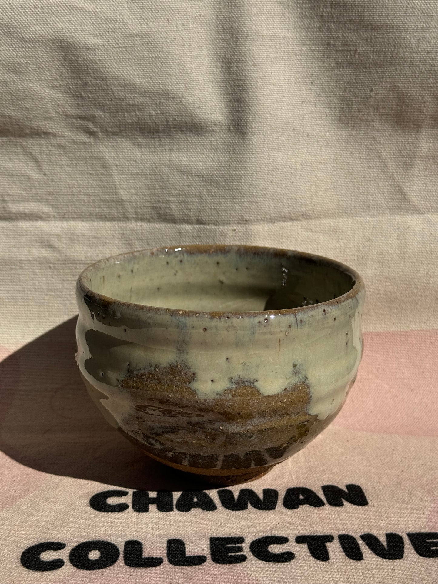 TEA BOWL BROWN BEIGIE DRIP GLAZE 🌸