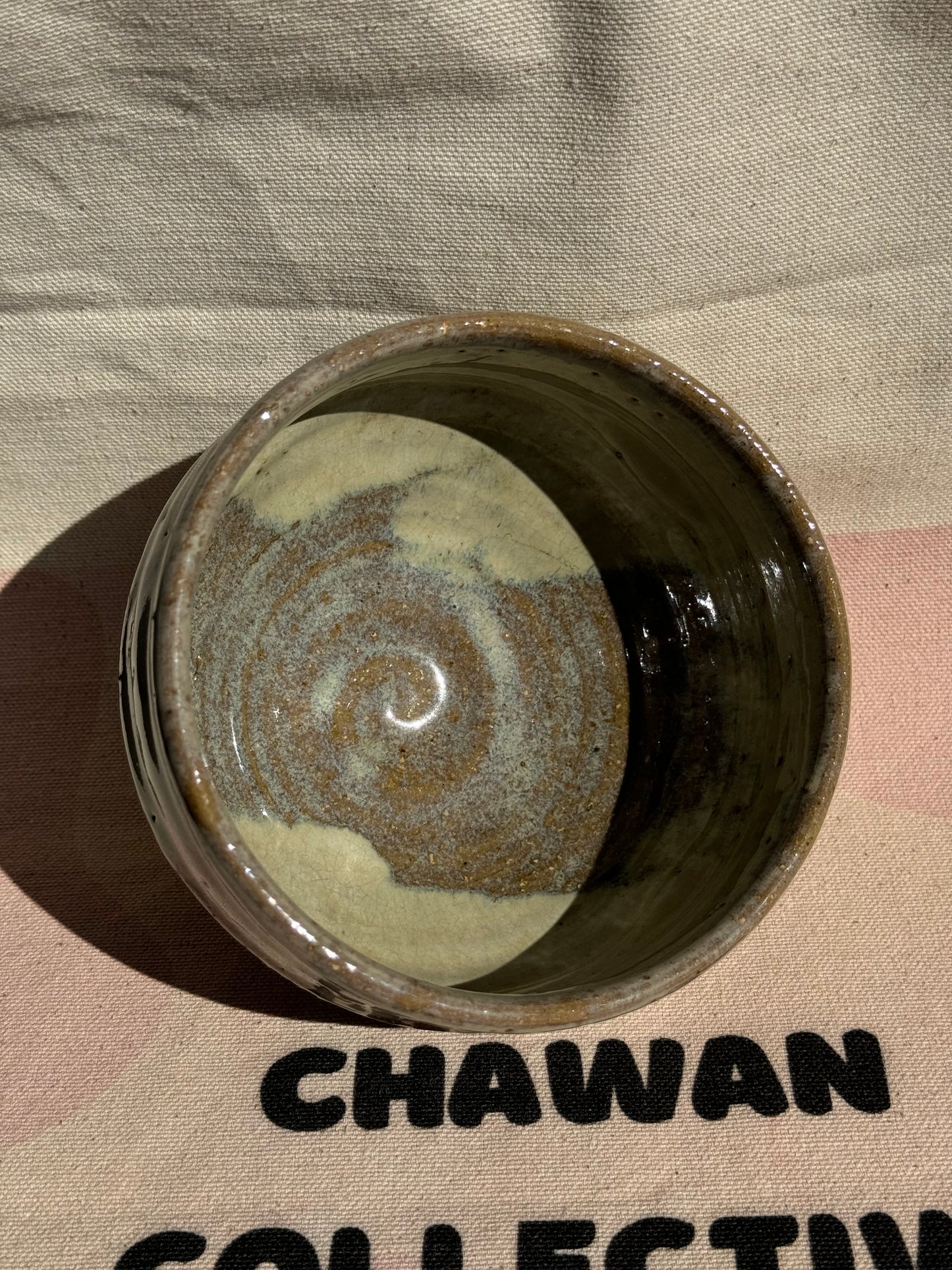 TEA BOWL BROWN BEIGIE DRIP GLAZE 🌸