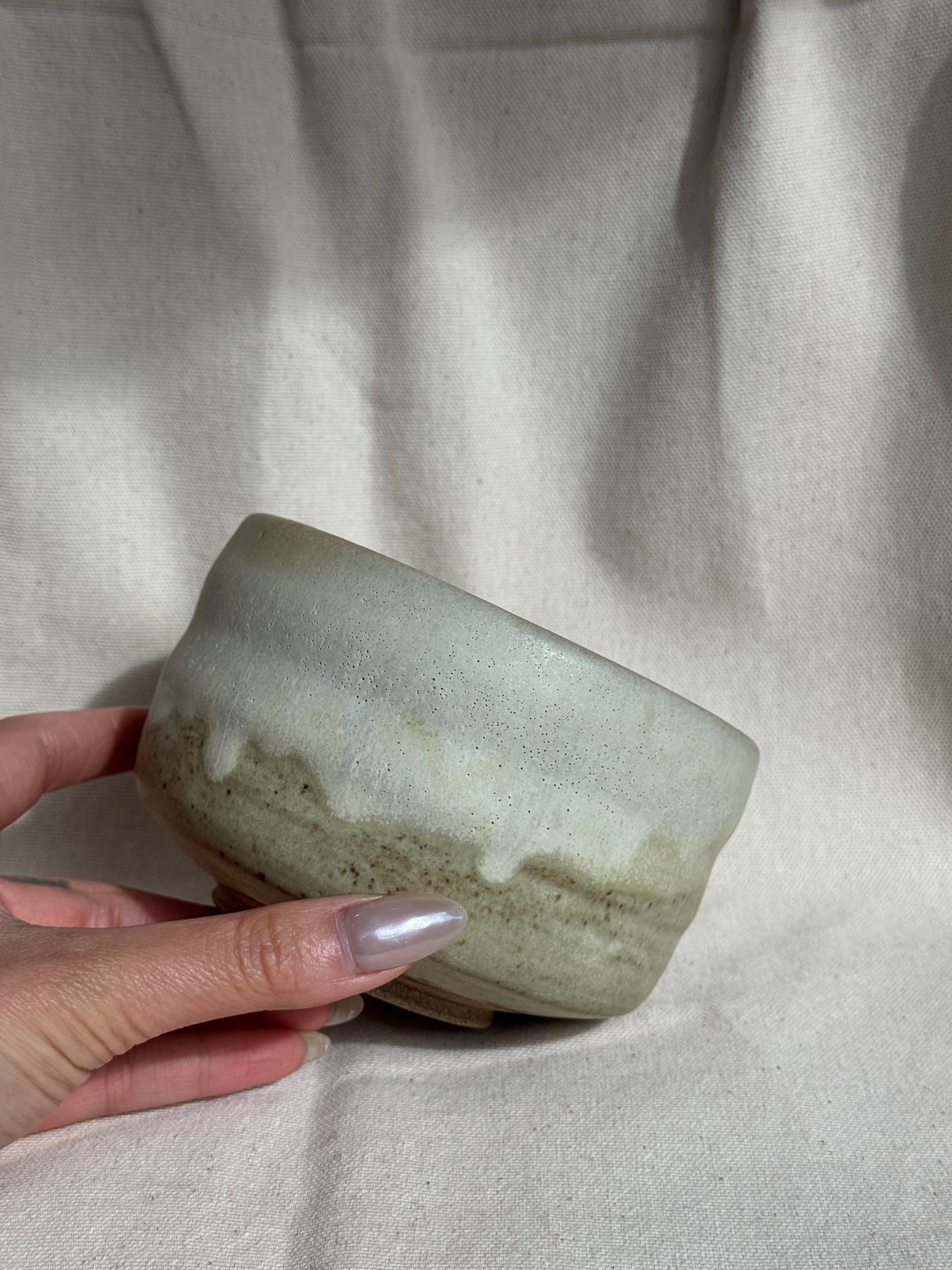 MATCHA BOWL DRIPPING CREAM GLAZE 🌸