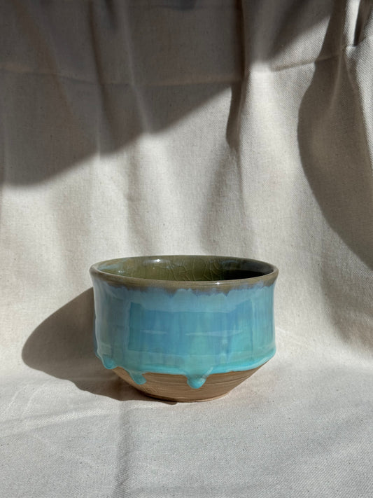 MATCHA BOWL DRIPPING BLUE GLAZE 🌸