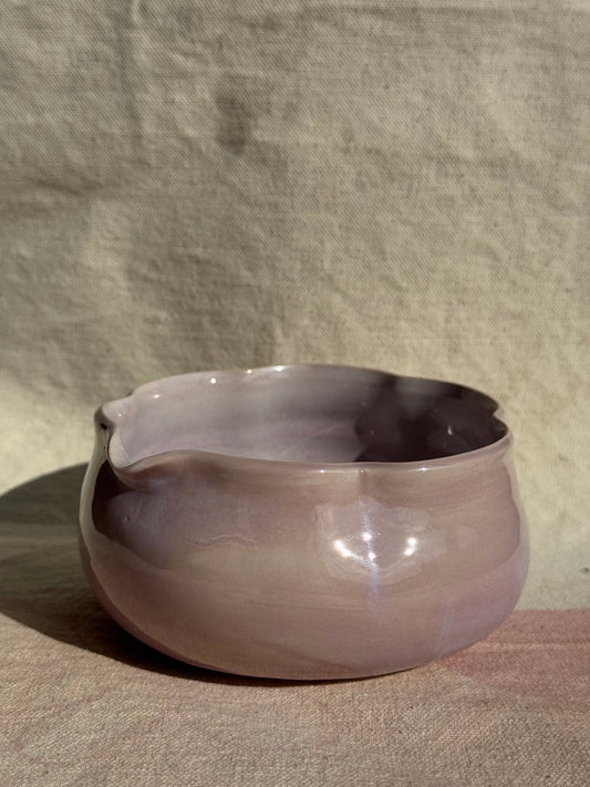 MATCHA BOWL LILAC FLORAL KATAKUCHI 🌸
