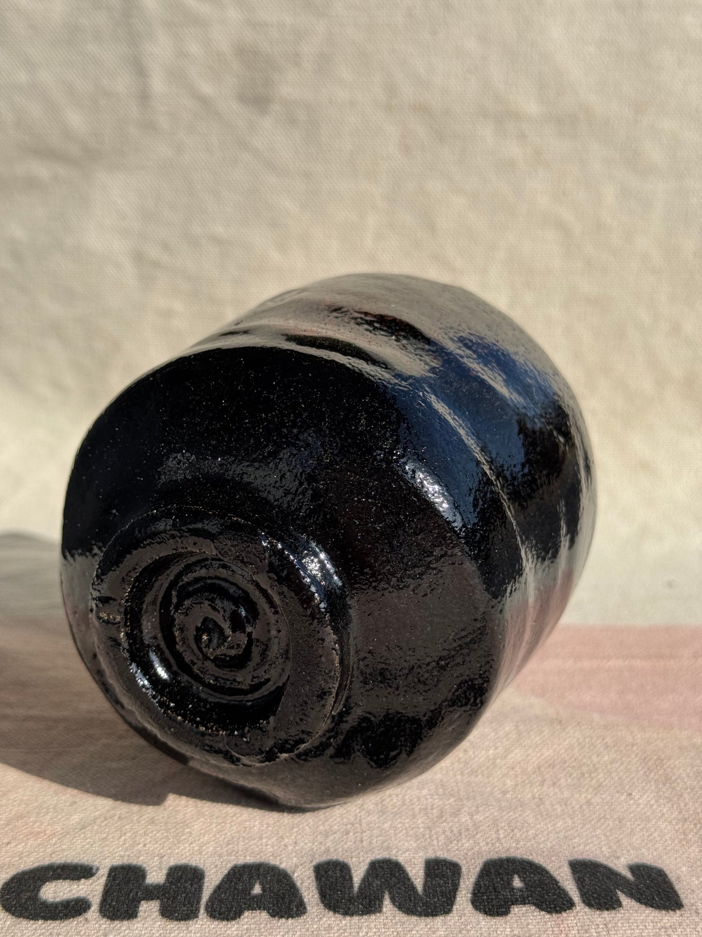TEA BOWL WINTER KURO RAKU 🌸