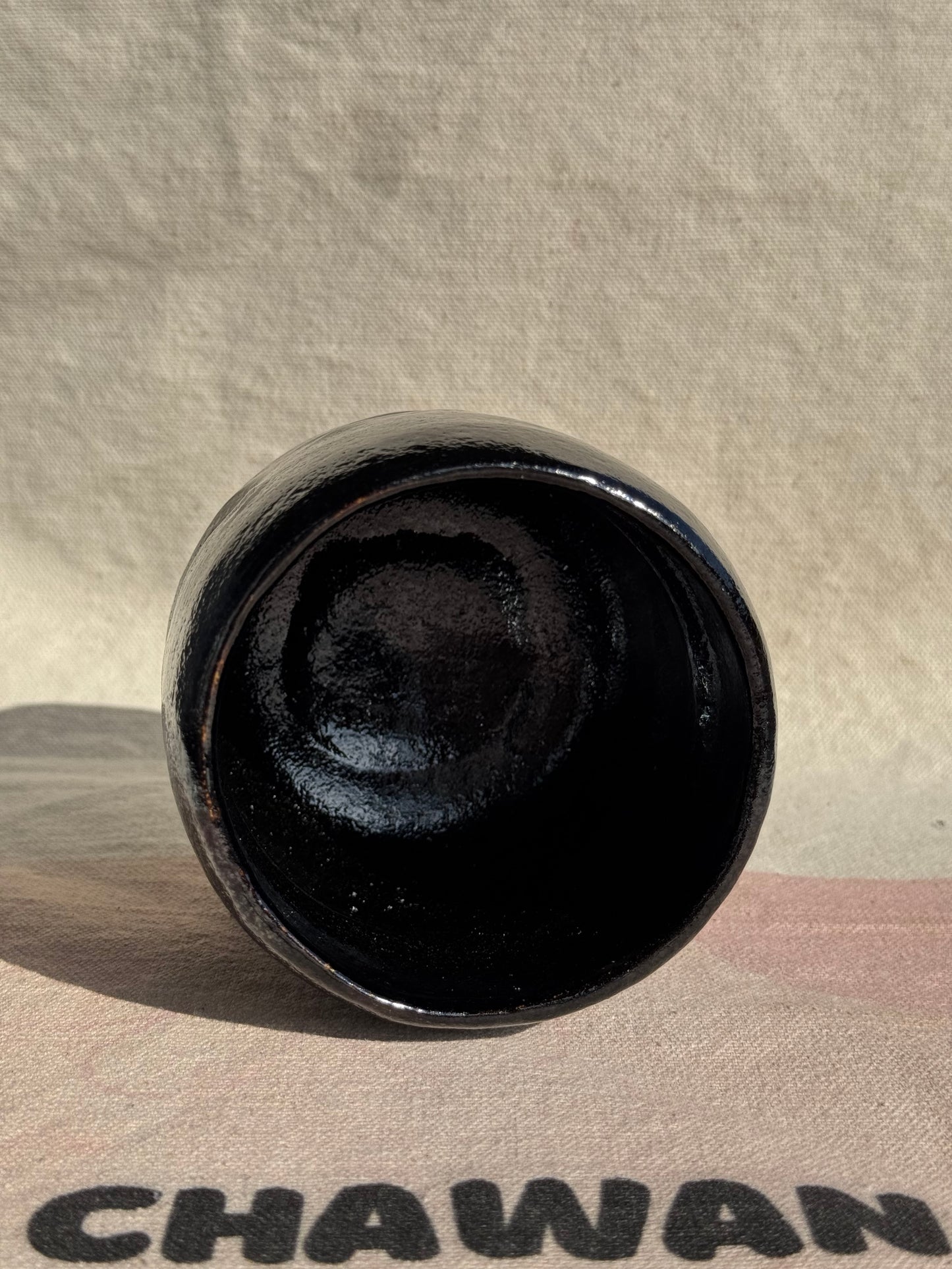 TEA BOWL WINTER KURO RAKU 🌸