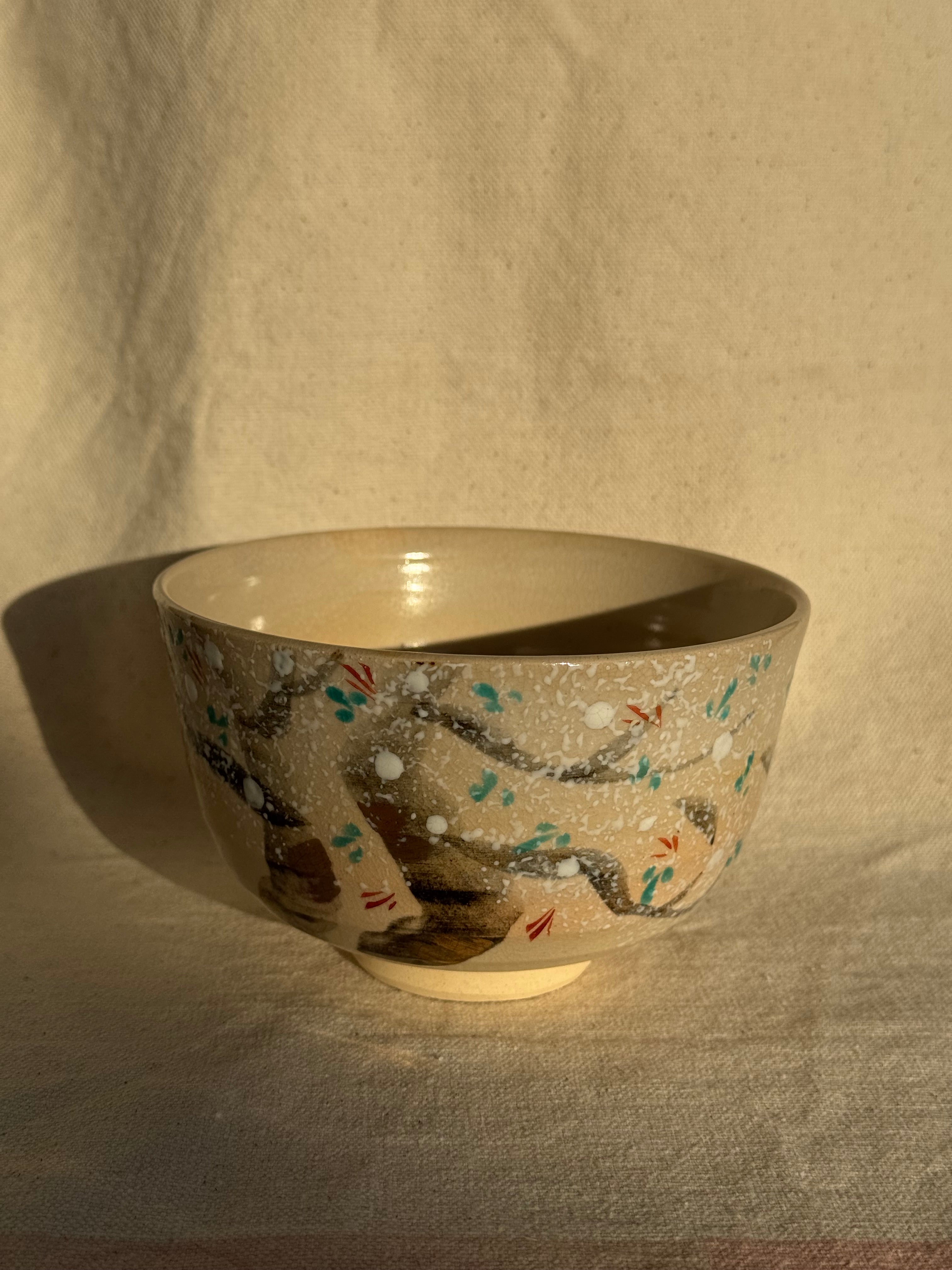 TEA BOWL KYO YAKI TREE FLAKE GLAZE 🌸 – CHAWAN COLLECTIVE