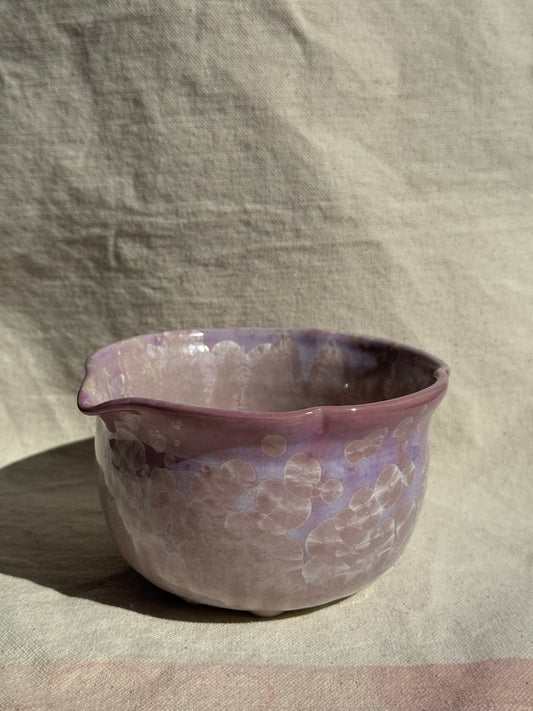 MATCHA BOWL LILAC FLORAL KATAKUCHI 🌸
