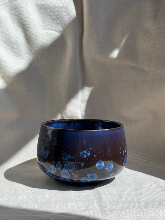 MATCHA BOWL DARK CHOCO BLUE GLAZE 🌸