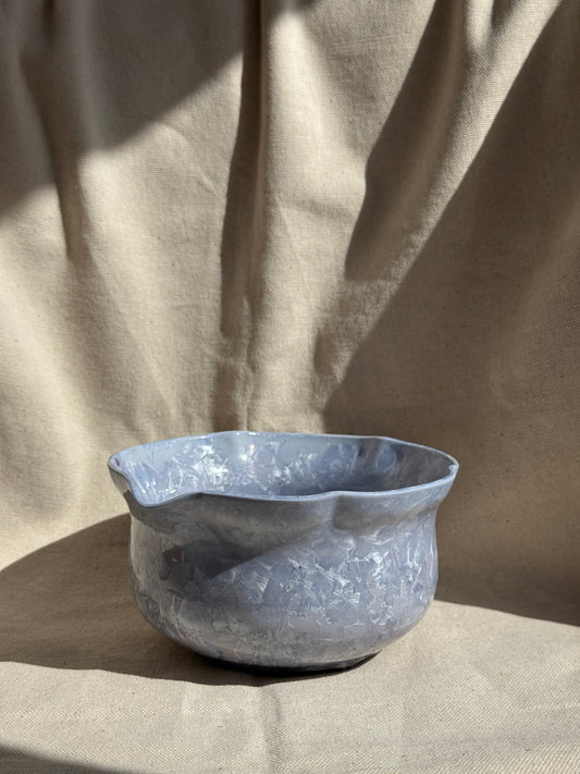 MATCHA BOWL FLORAL PURPLE GLAZE KATAKUCHI 🌸