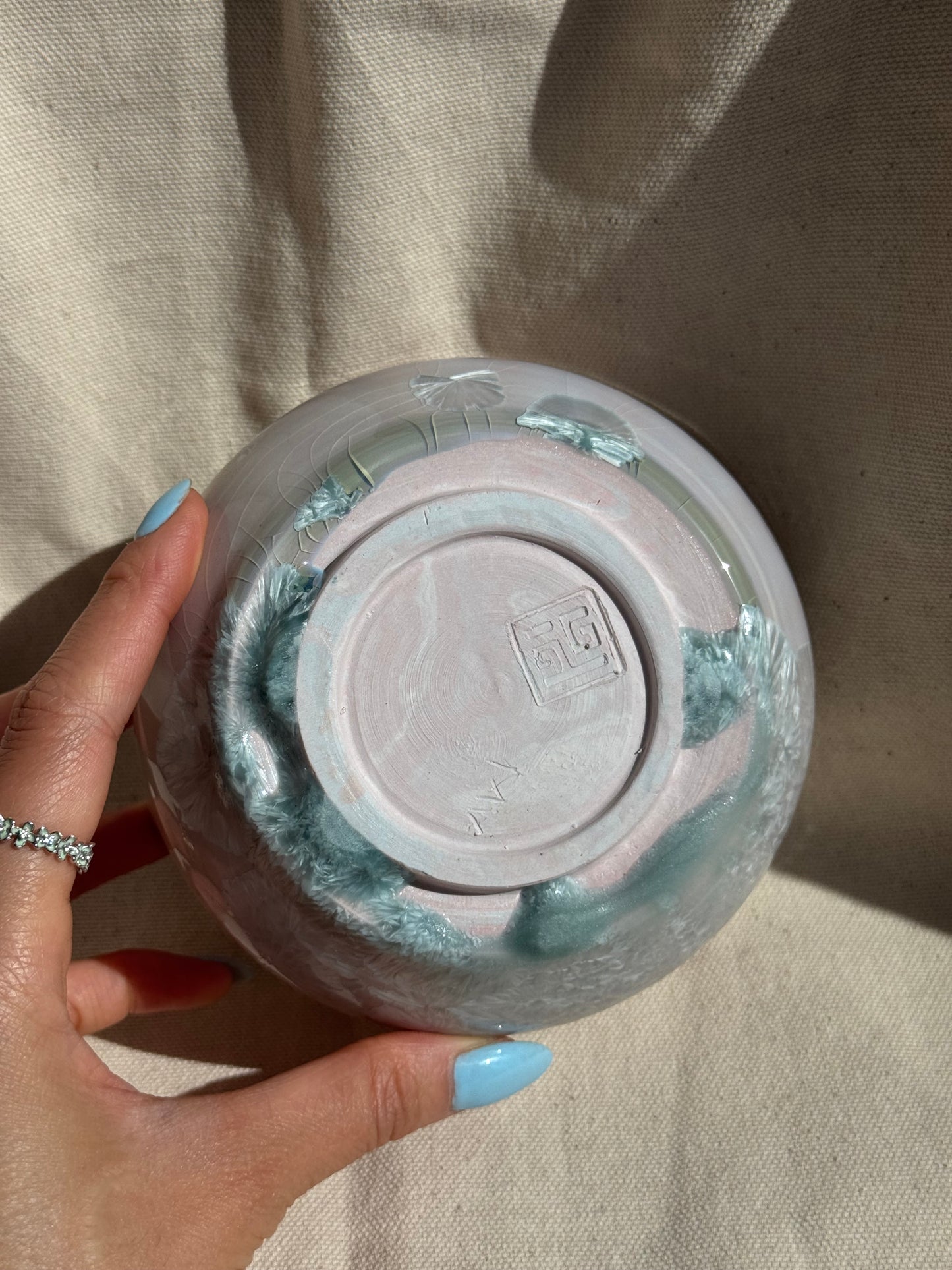 MATCHA BOWL FLORAL PALE LILAC GLAZE KATAKUCHI 🌸
