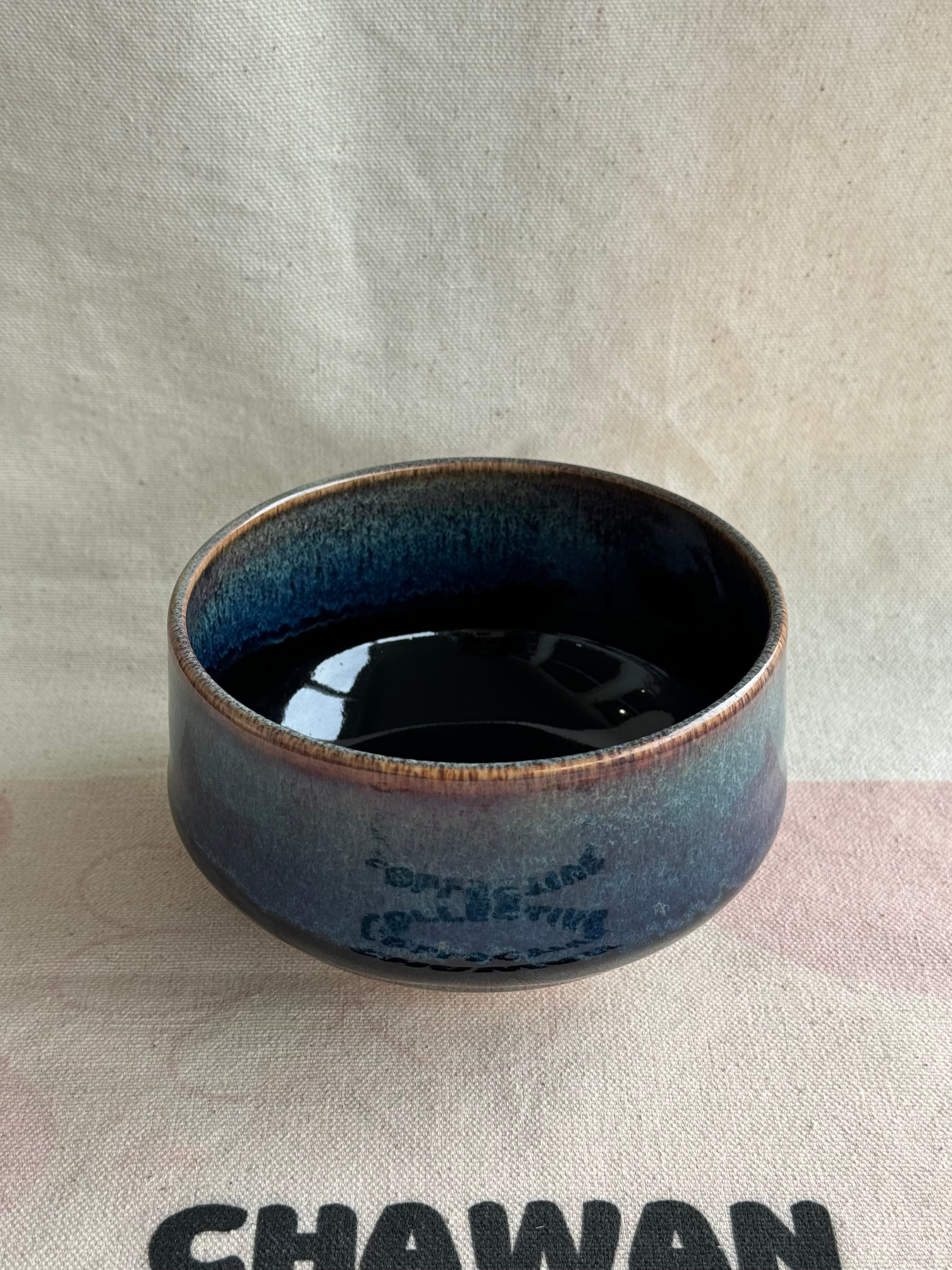 Kyo Yaki Deep Blue Glaze Bowl - Thumbnail 4