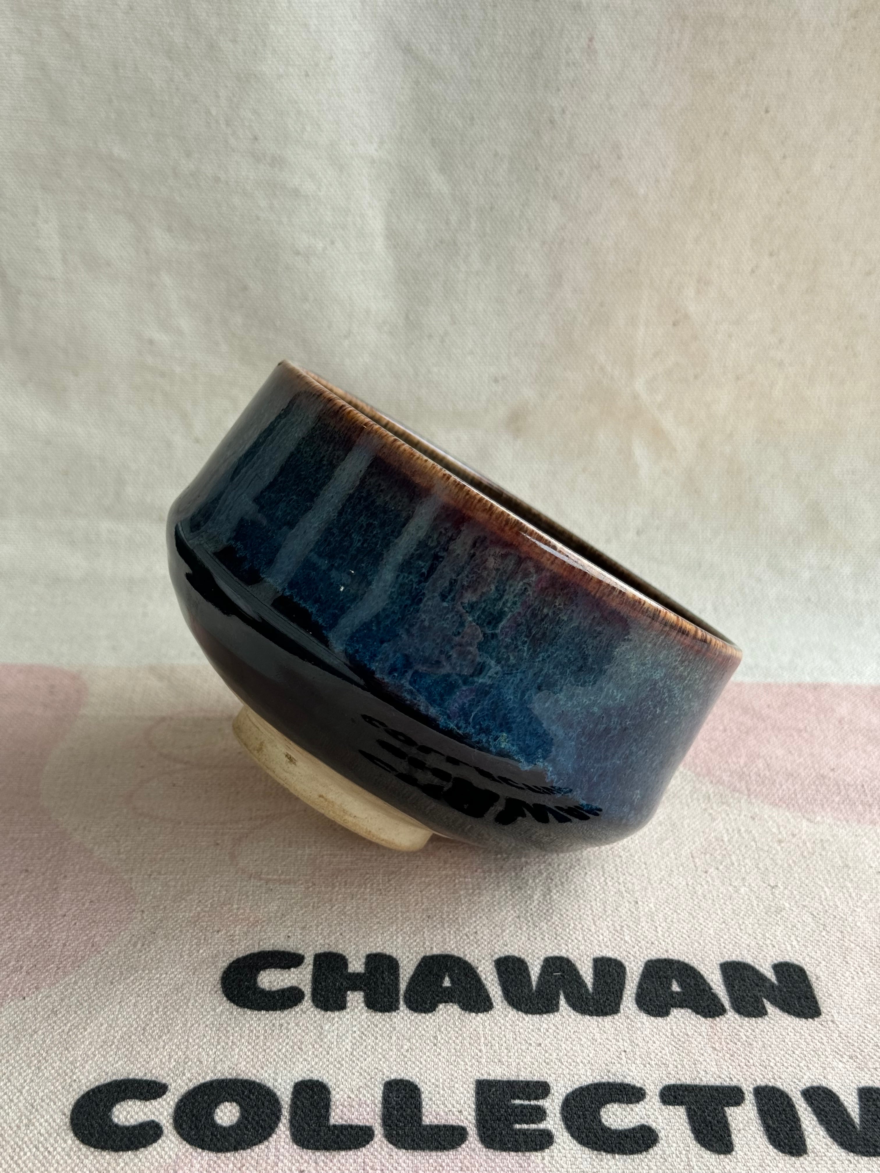 Kyo Yaki Deep Blue Glaze Bowl - Thumbnail 2