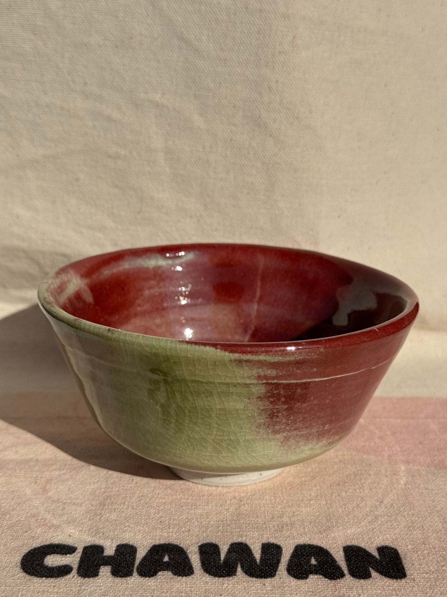 TEA BOWL OXBLOOD GREEN OMBRE GLAZE 🌸