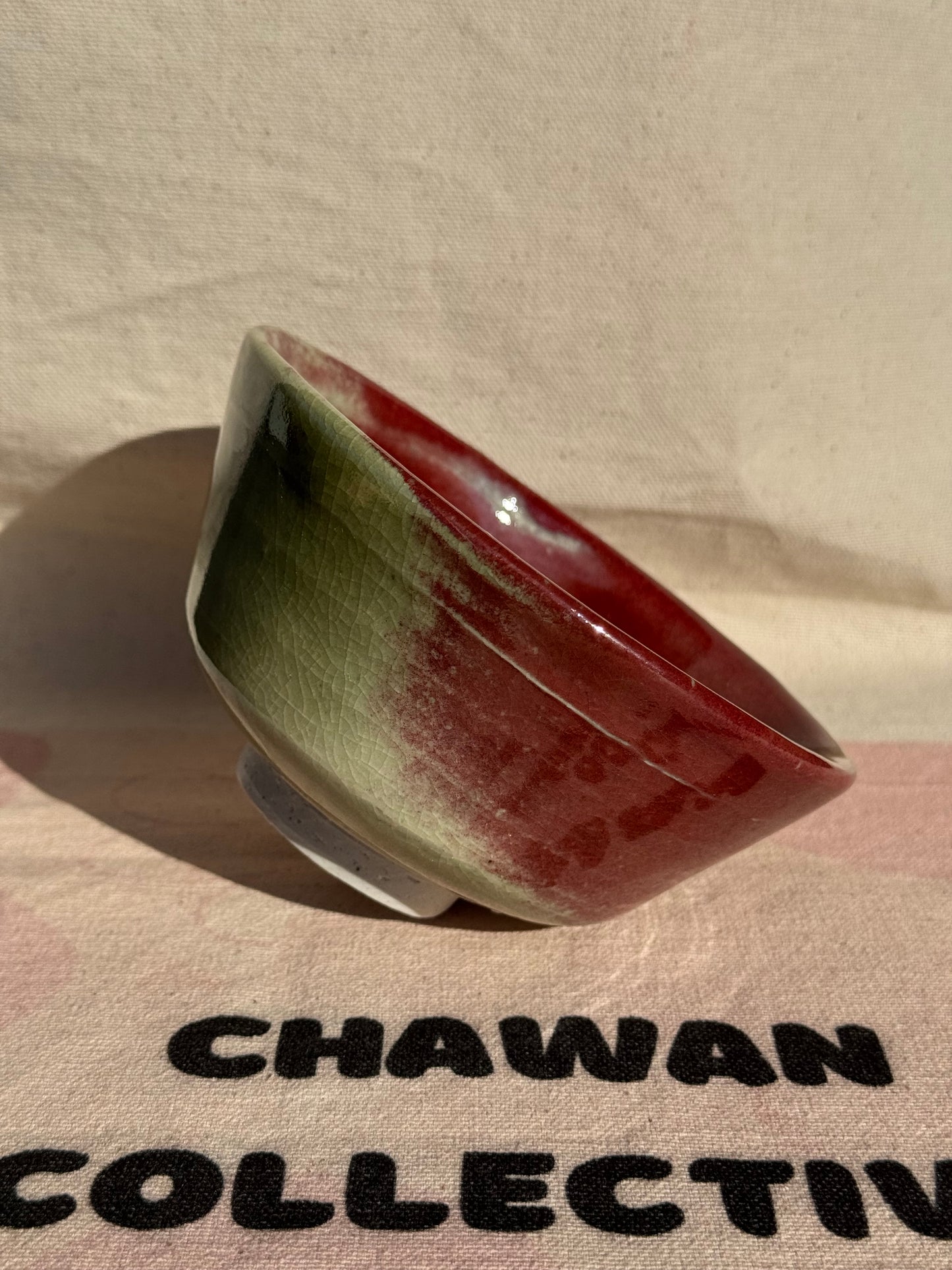 TEA BOWL OXBLOOD GREEN OMBRE GLAZE 🌸