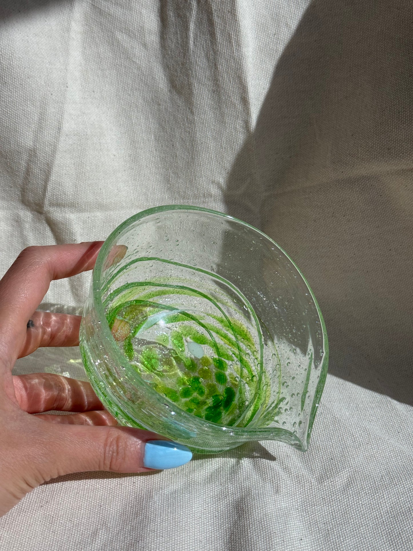 MATCHA BOWL GREEN GLASS KATAKUCHI 🌸