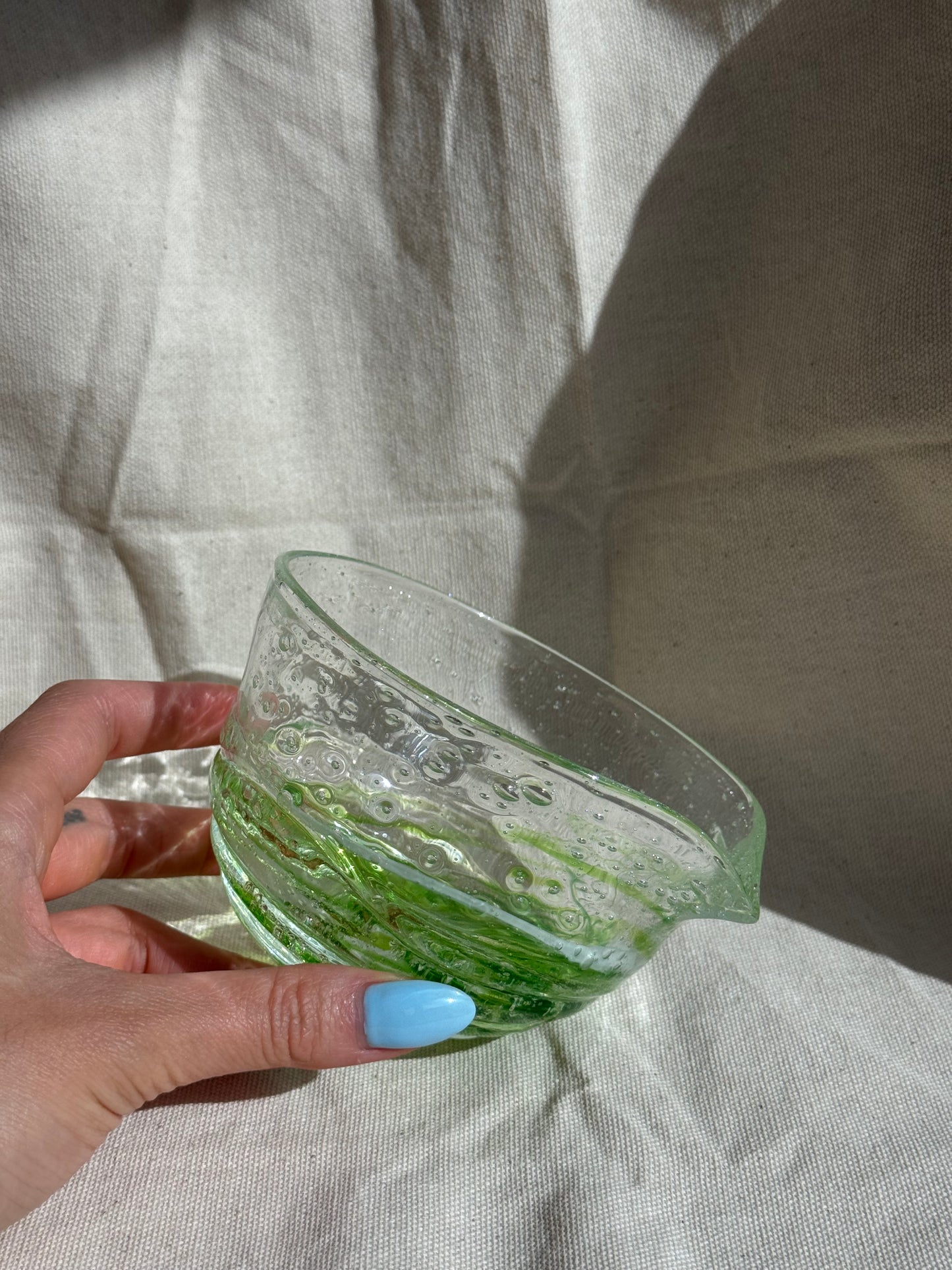 MATCHA BOWL GREEN GLASS KATAKUCHI 🌸