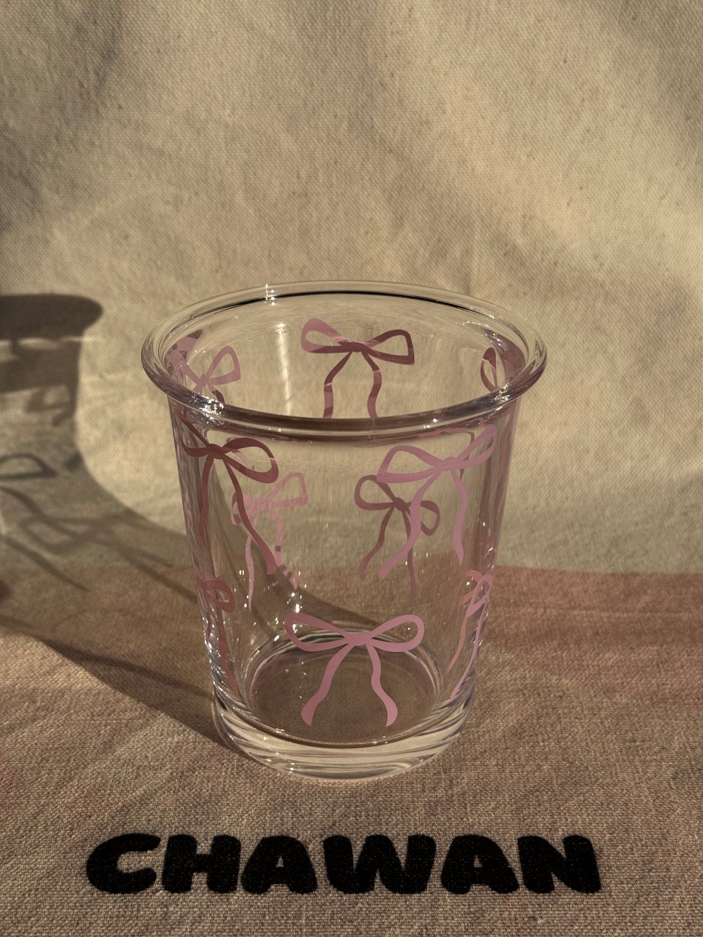 COQUETTE BOW GLASS CUP  🌸