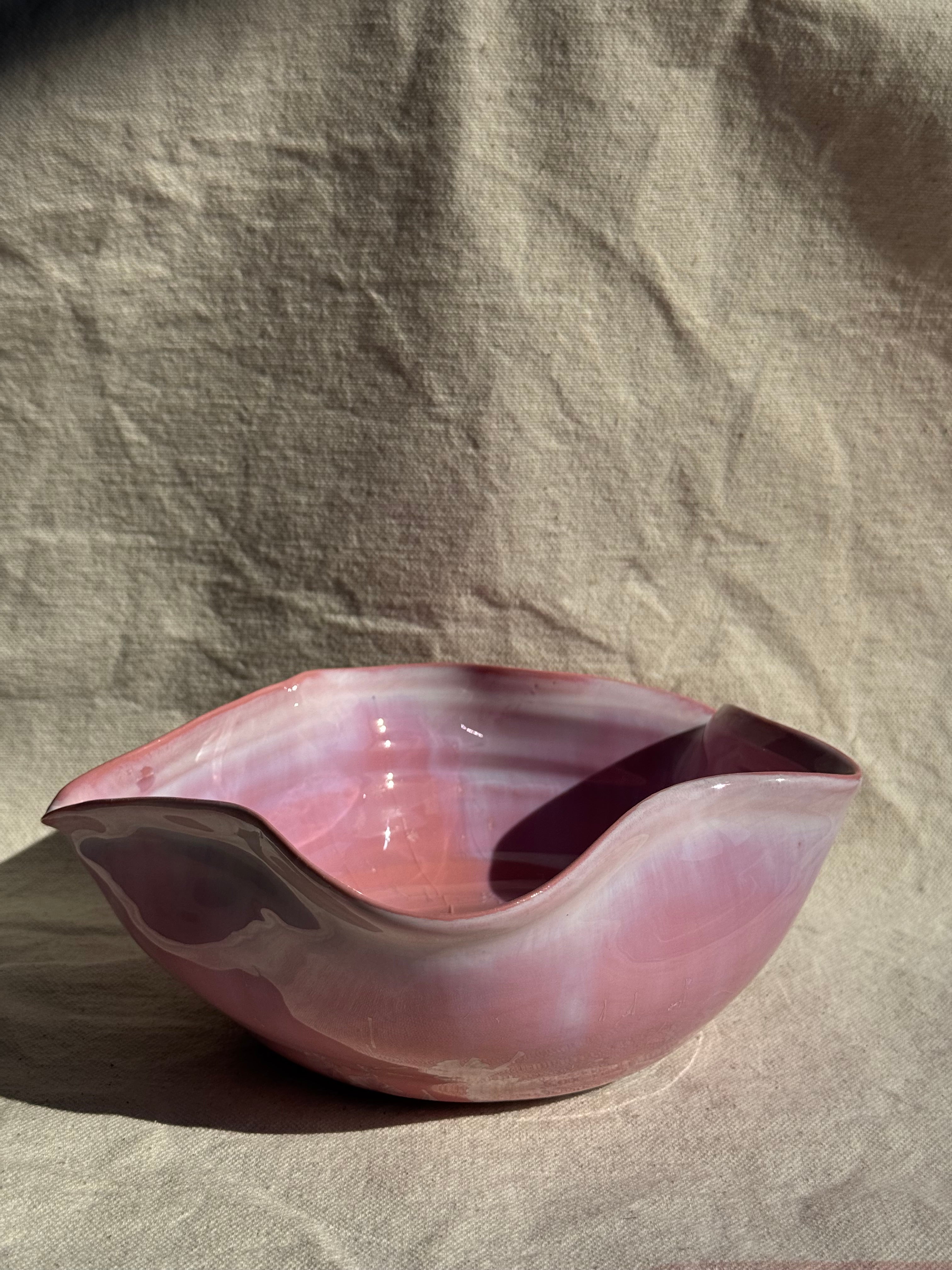 SEASHELL STARFISH PINK GLAZE MATCHA BOWL