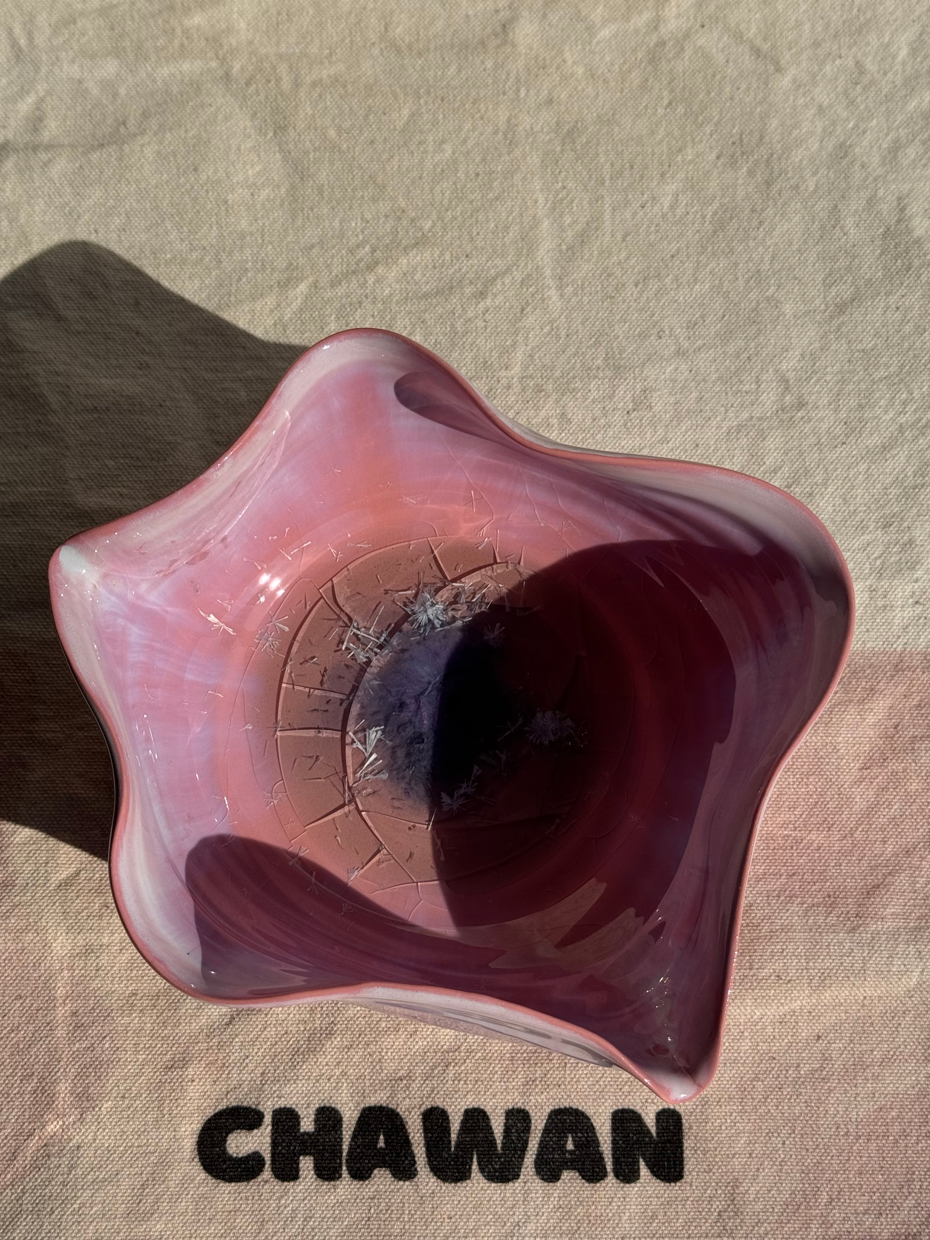 SEASHELL STARFISH PINK GLAZE MATCHA BOWL - Thumbnail 3