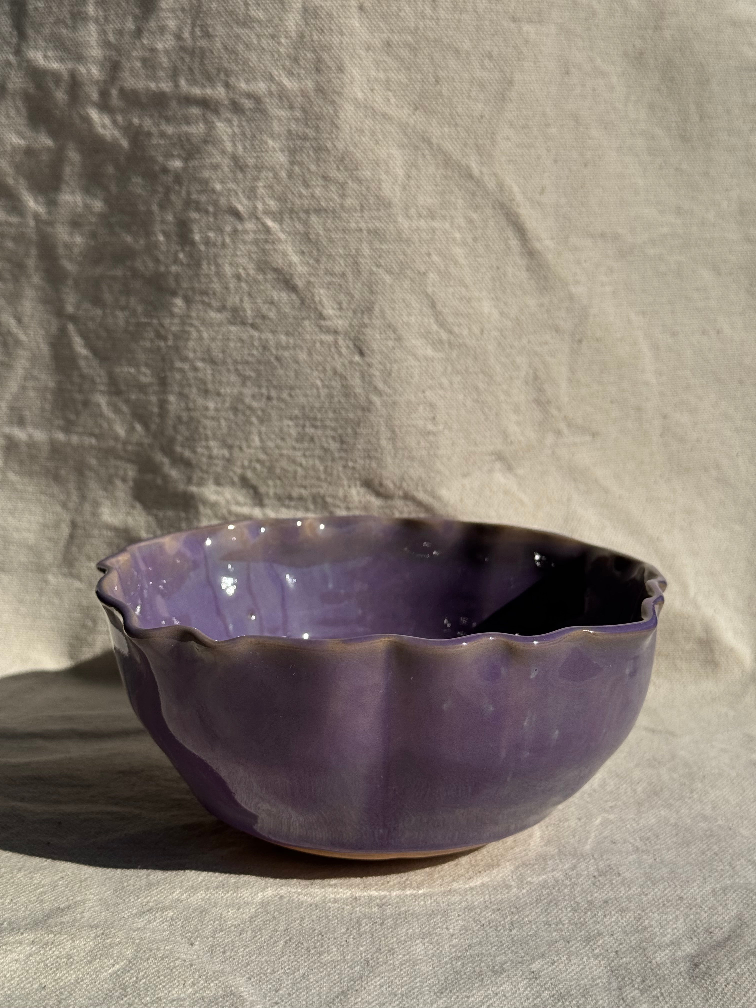 Matcha Bowl Seashell Purple Glaze