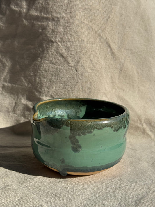 MATCHA BOWL GREEN GLAZE KATAKUCHI 🌸