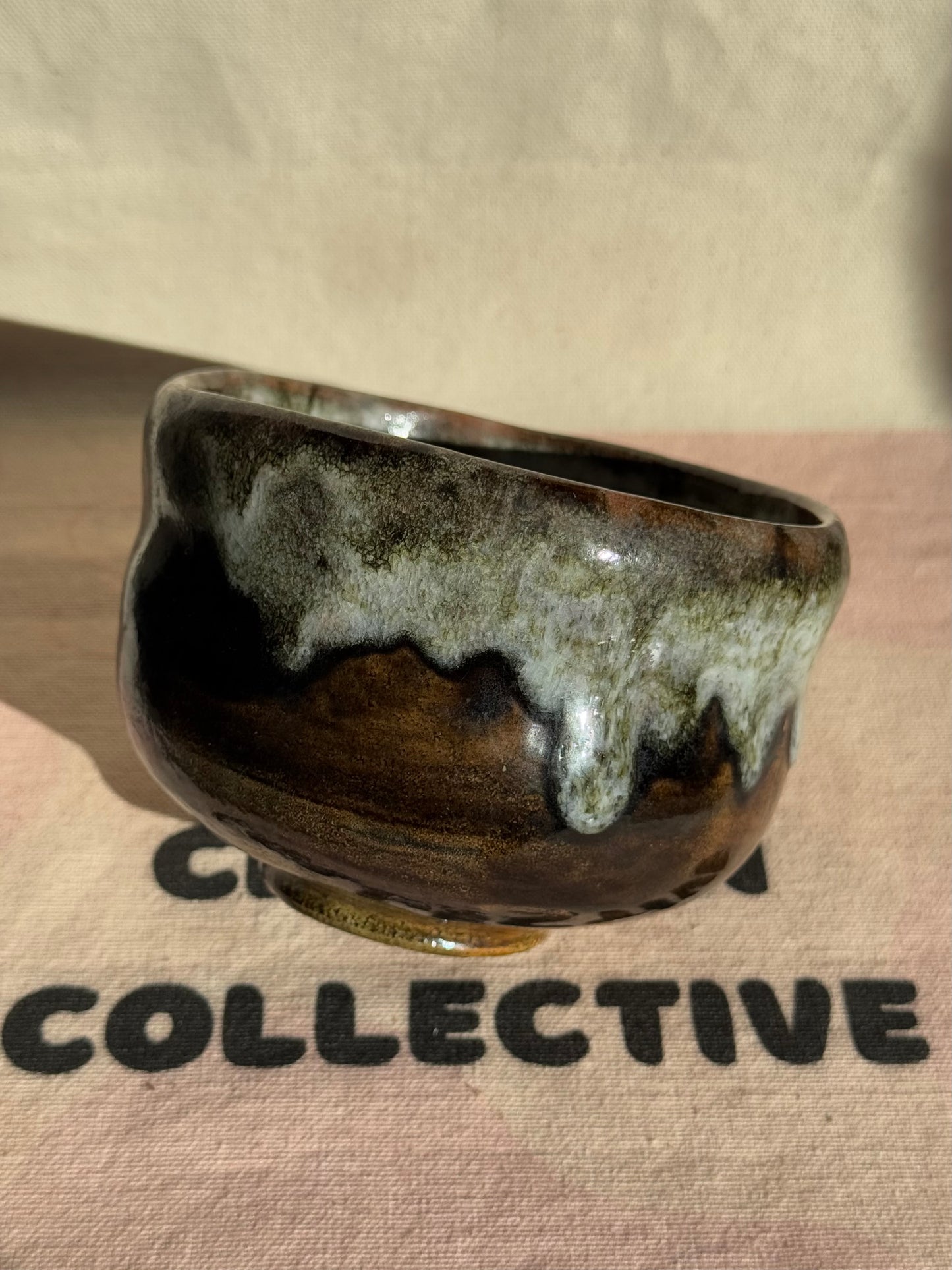 TEA BOWL OHI RAKU DRIPPING GLAZE 🌸