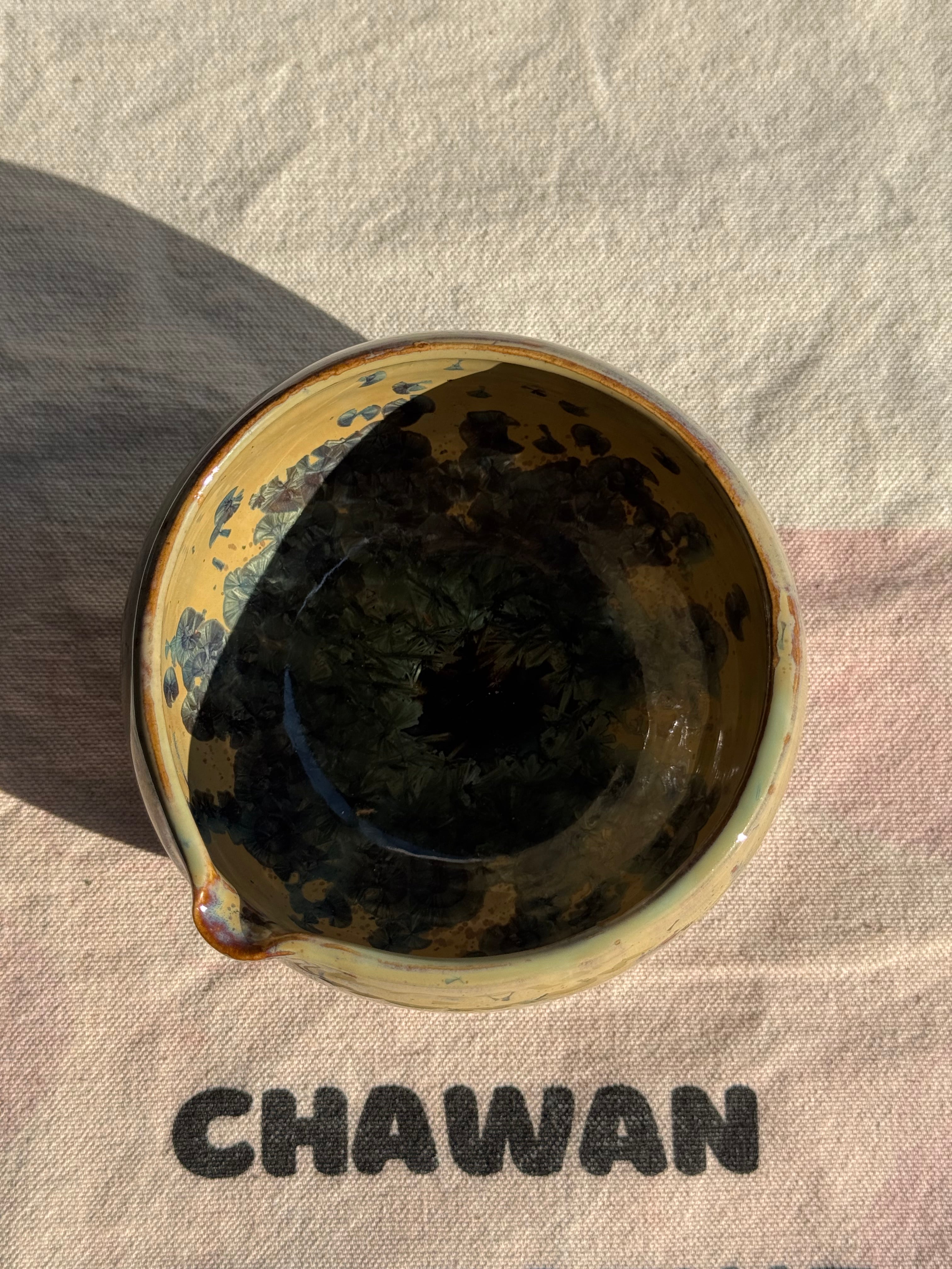 Matcha Bowl Yellow Glaze Katakuchi - Thumbnail 2