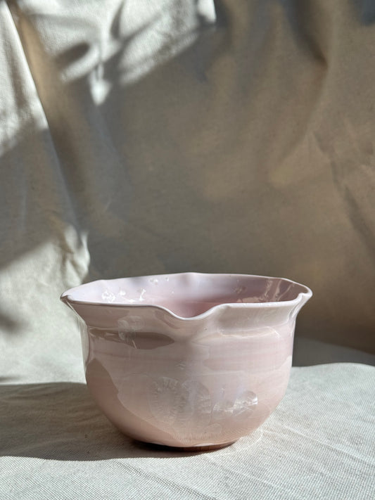 MATCHA BOWL FLORAL PINK MARBLE GLAZE KATAKUCHI 🌸