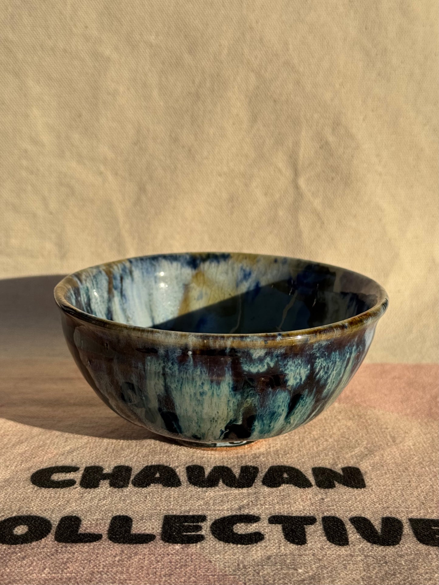 TEA BOWL DRIPPING SEA GLAZE 🌊🌸