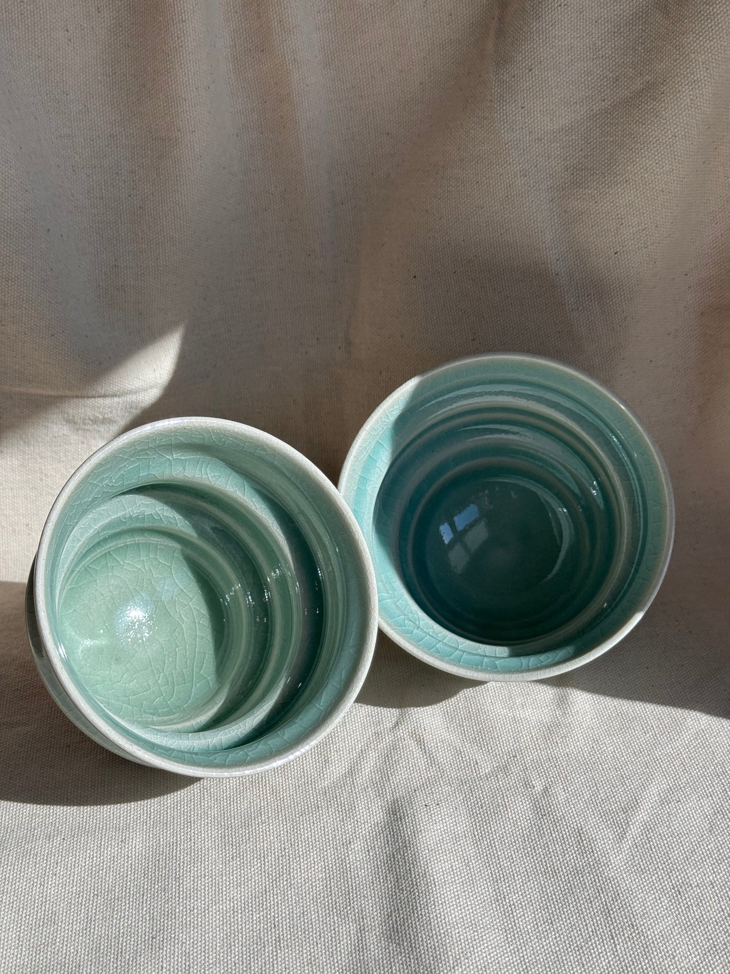 NINSHU CELADON BLUE GLAZE TEA CUPS SET 🌸