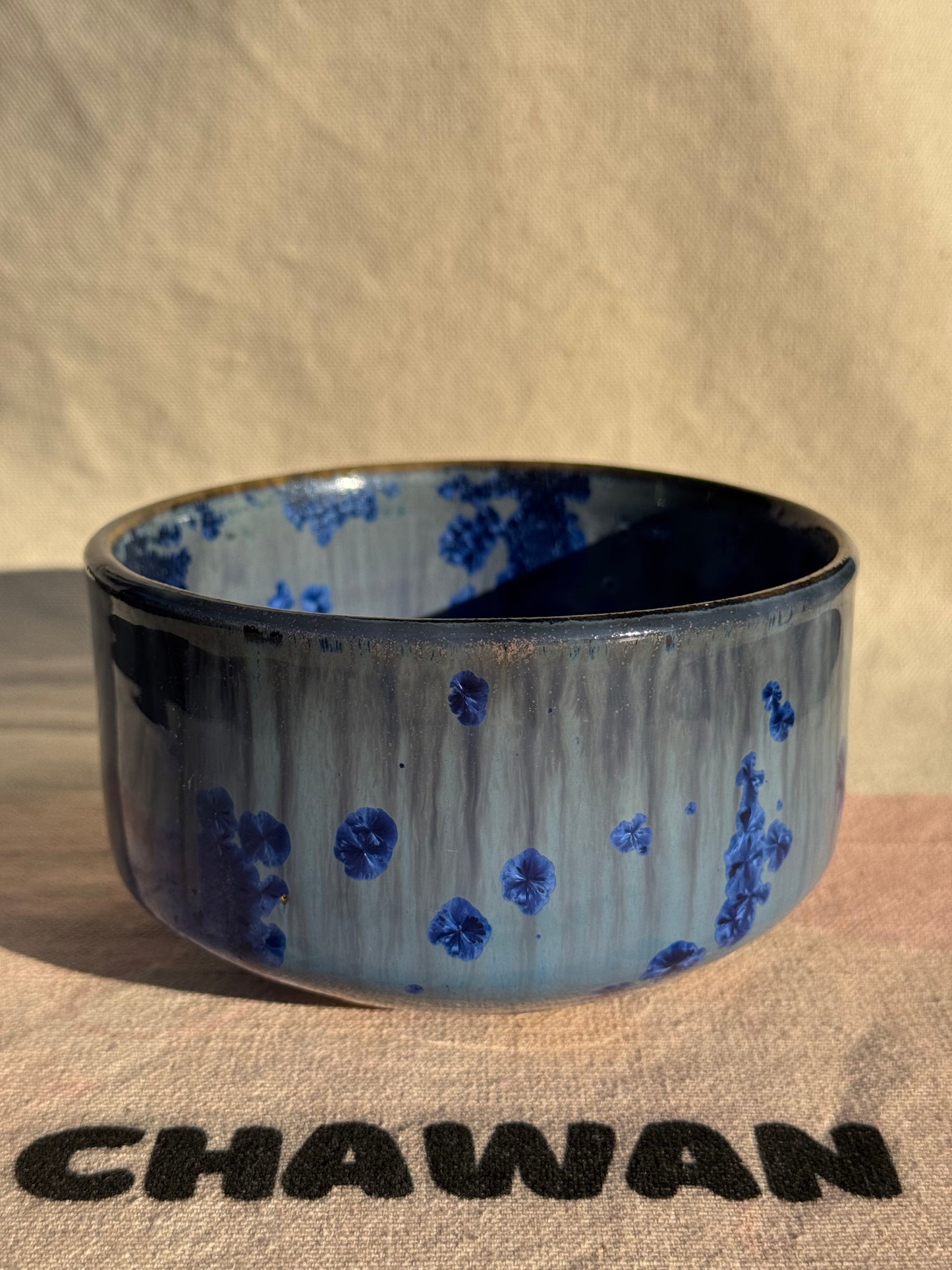 TEA BOWL DRIPPING BLUE GLAZE 🌸