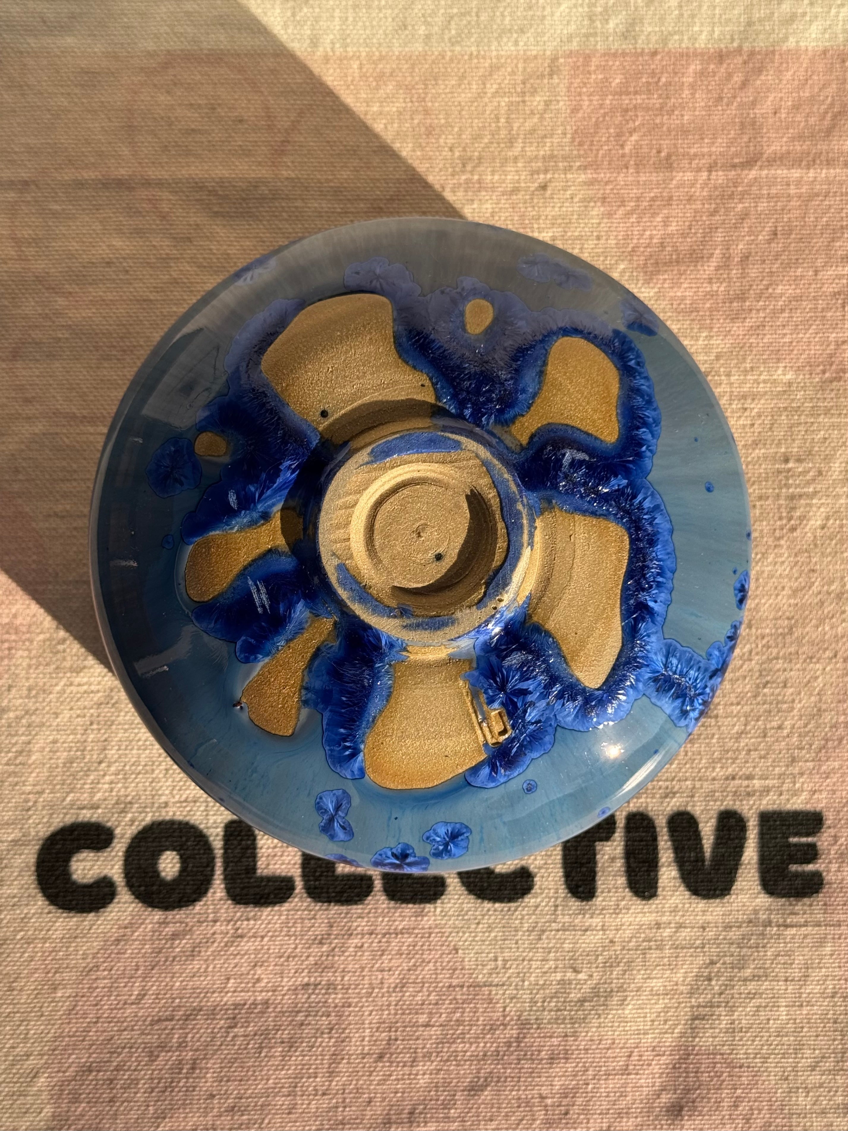 Tea Bowl Dripping Blue Glaze - Thumbnail 5