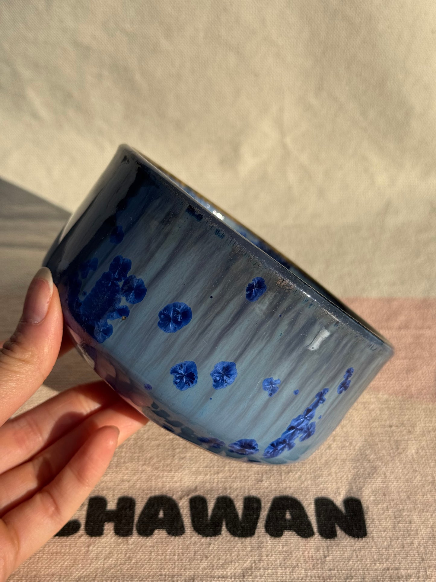 TEA BOWL DRIPPING BLUE GLAZE 🌸