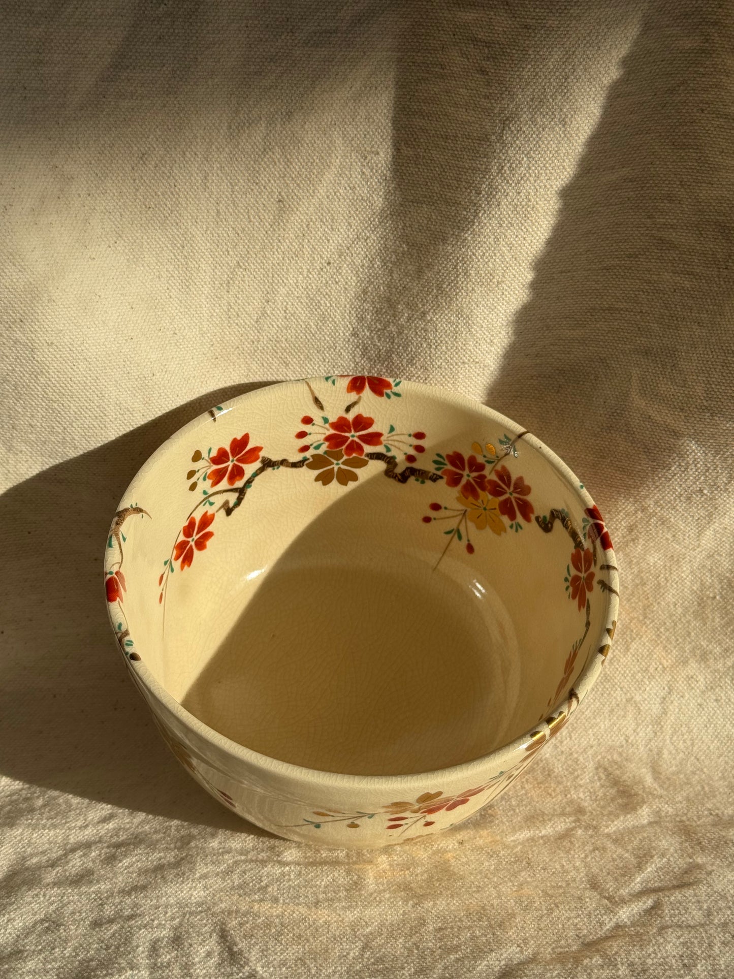 MATCHA TEA BOWL KYO YAKI EDAHANA SAKURA HAND PAINTED 🌸