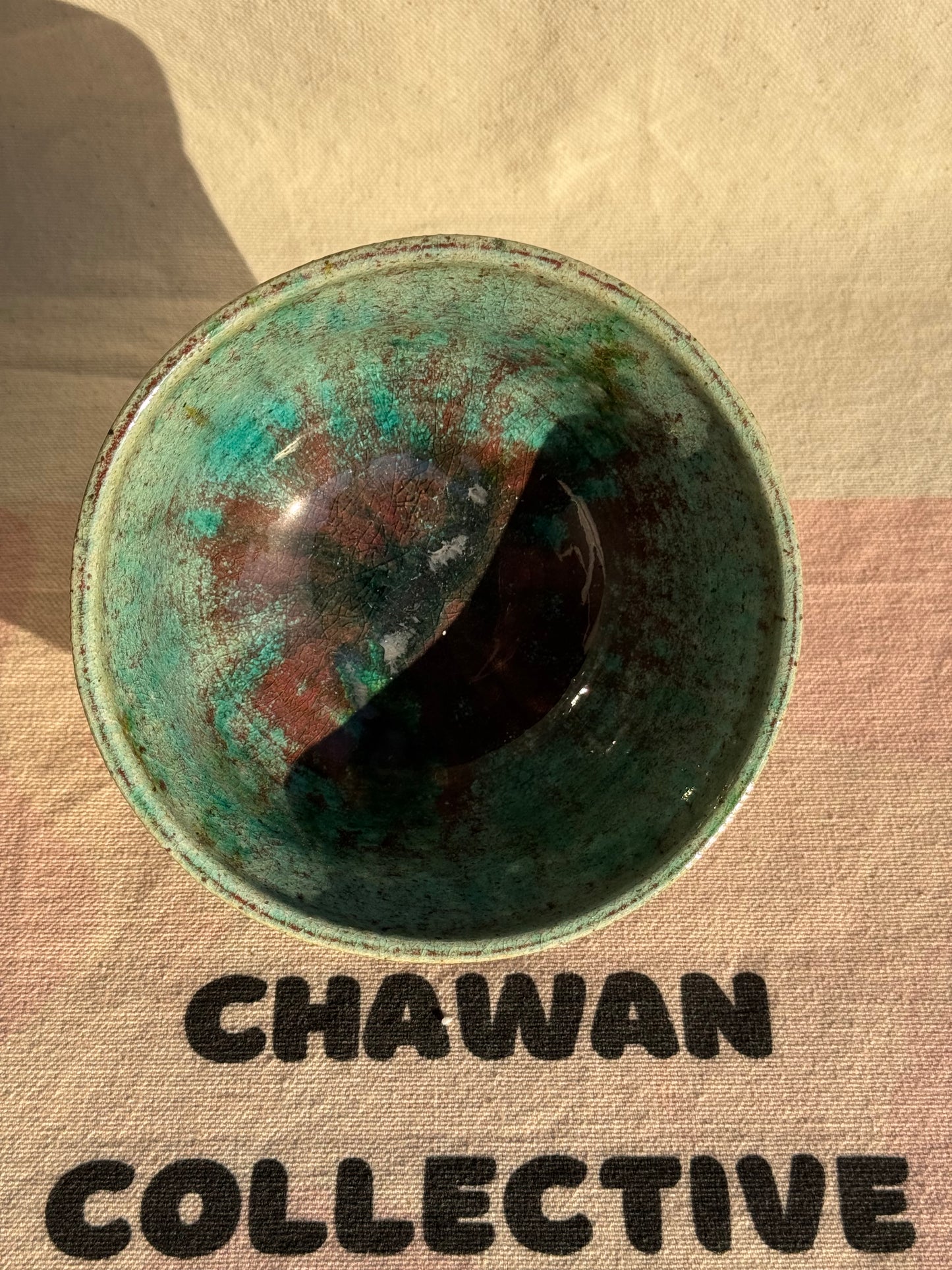 MATCHA BOWL GREEN RED STONE CLAY 🌸