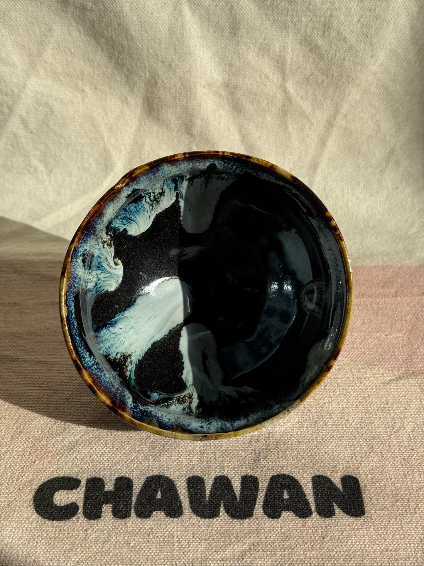 MINI TEA BOWL DRIPPING SEA GLAZE 🌸