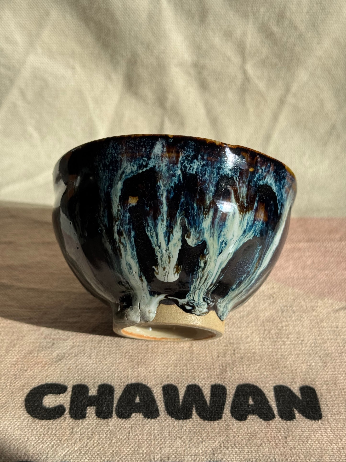 MINI TEA BOWL DRIPPING SEA GLAZE 🌸