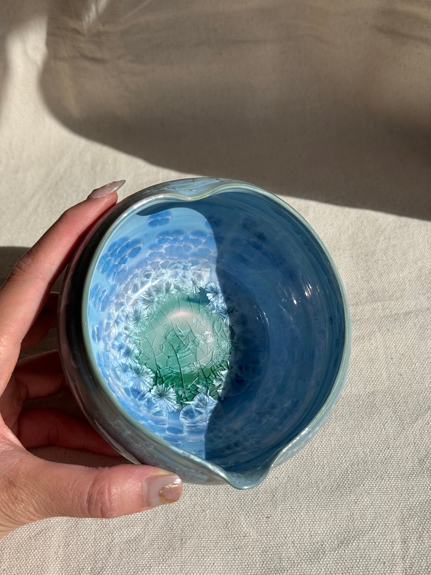 MATCHA BOWL 2 TONE BLUE GREEN MARBLE LOVE KATAKUCHI 🌸