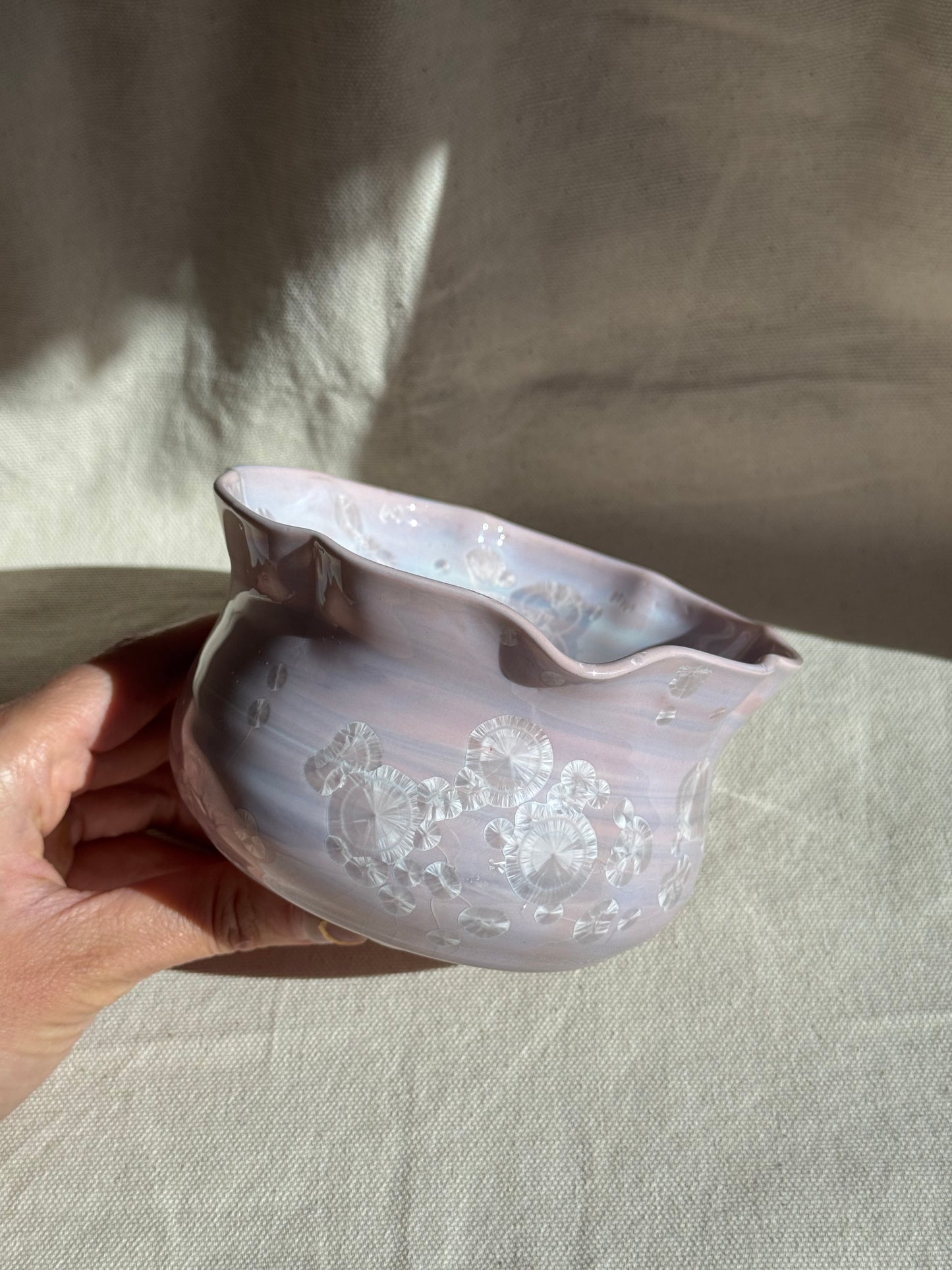 MATCHA BOWL FLORAL PINK PURPLE MARBLE GLAZE KATAKUCHI 🌸