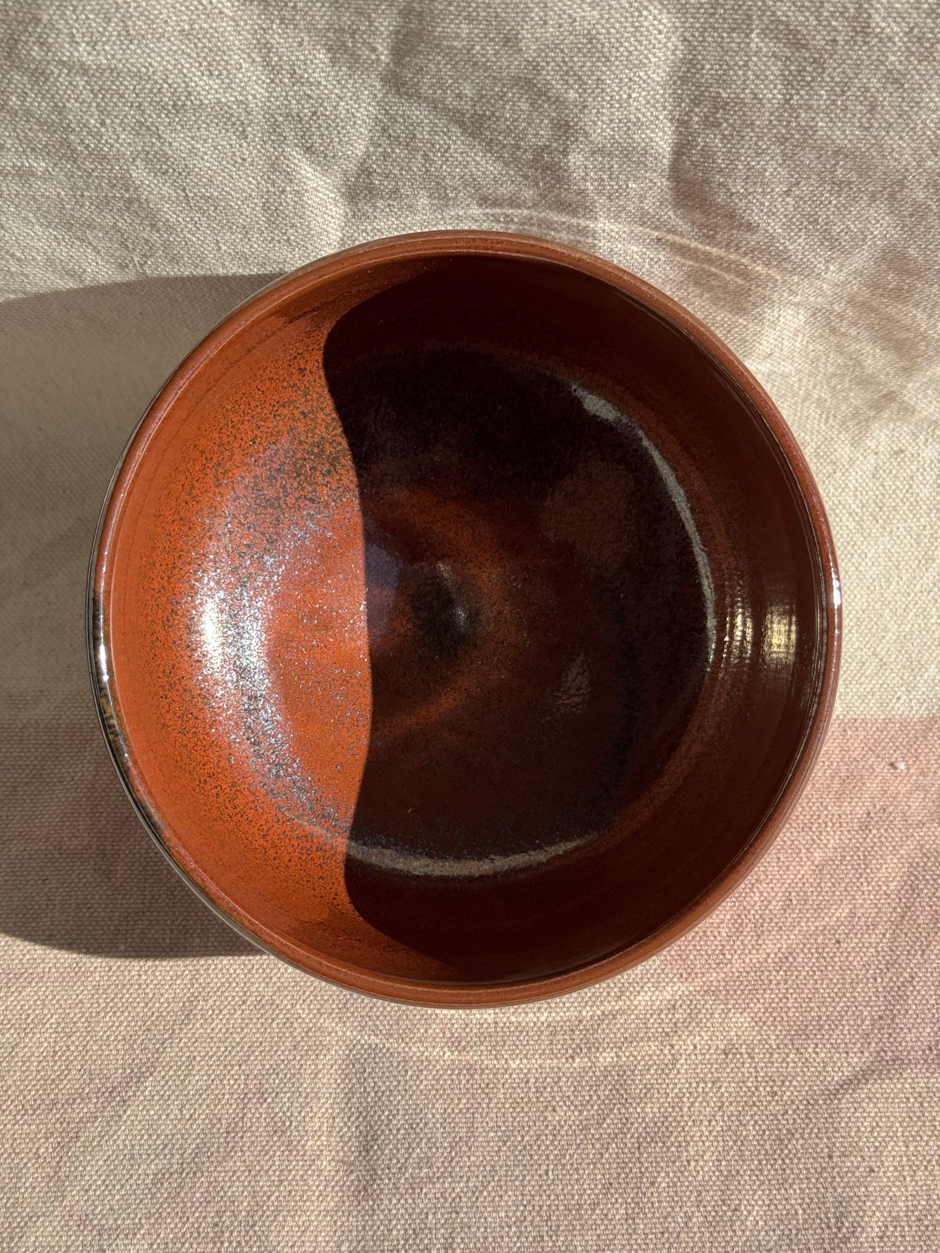 Tea Bowl Brown Beigie Drip Glaze - Thumbnail 5