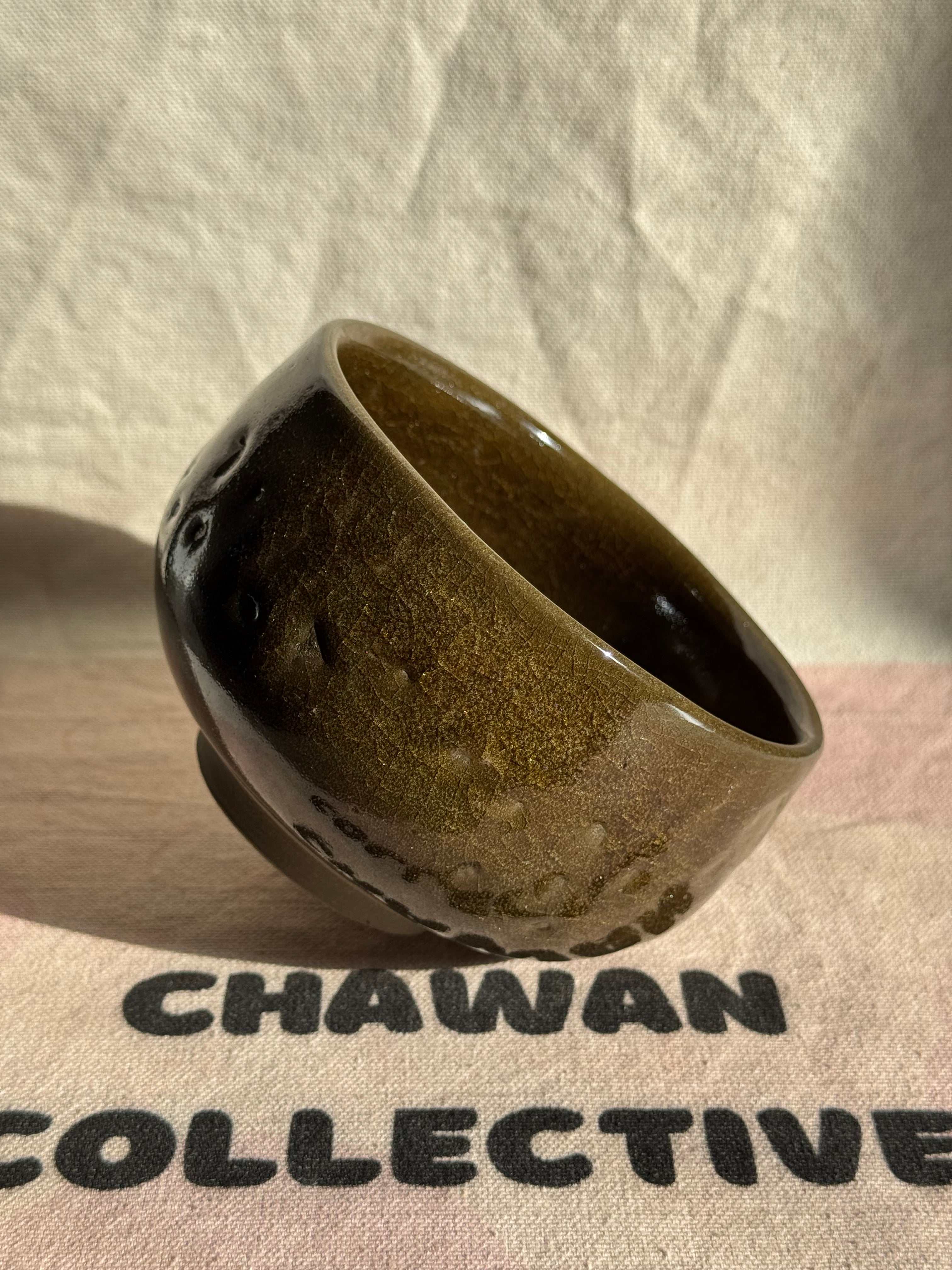 TEA BOWL DEEP BROWN CHOCO GLAZE