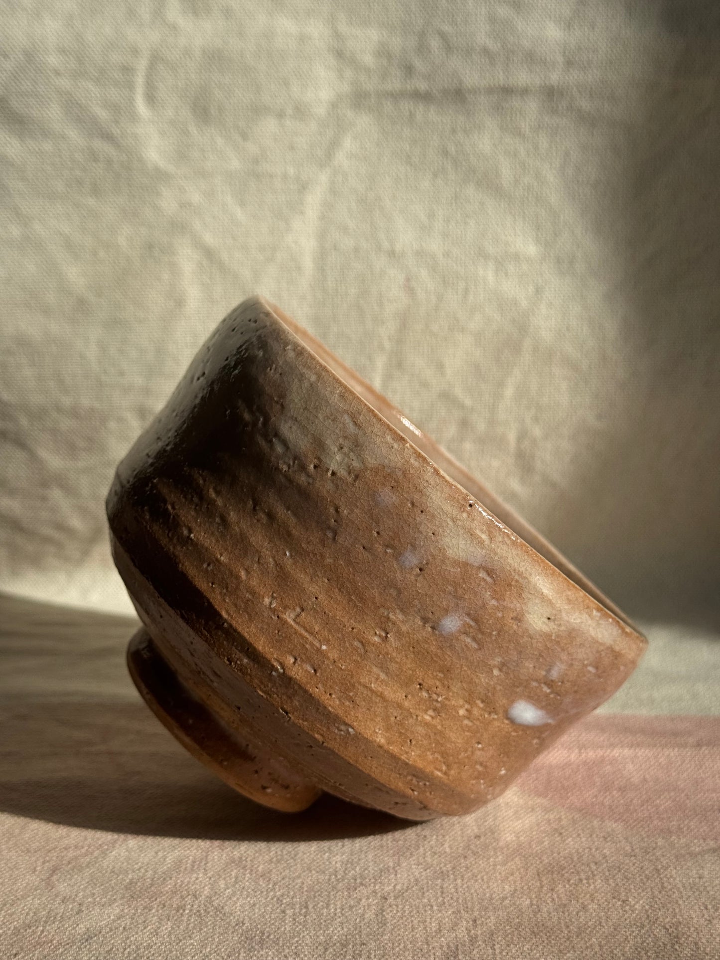 TEA BOWL BEIGIE BROWN OMBRE GLAZE 🌸