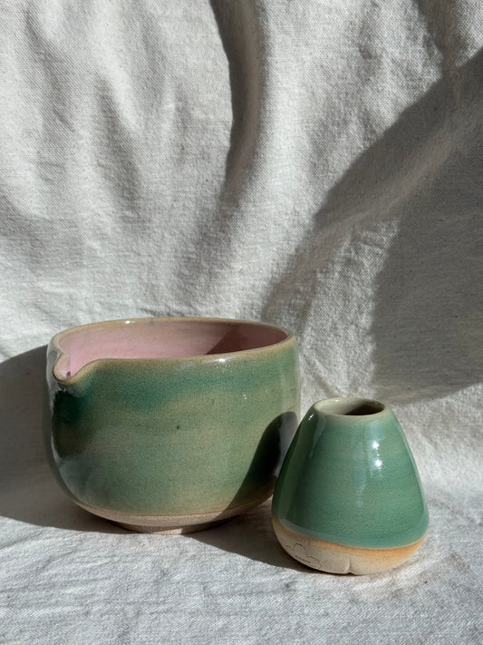 MATCH BOWL HALF GLAZED SET (2)🌸